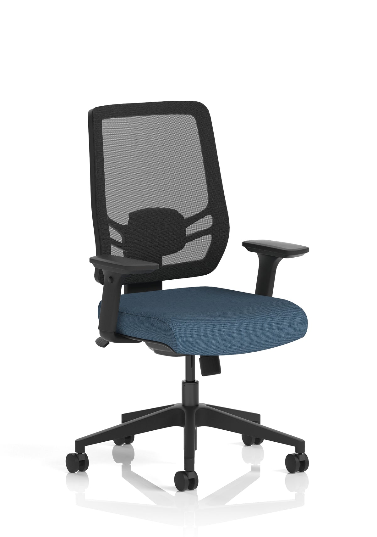Halsey 24Hr High Back Mesh Ergonomic Task Chair with Arms Mesh & Bespoke Rivet Quench Fabric None - Industrious Decor