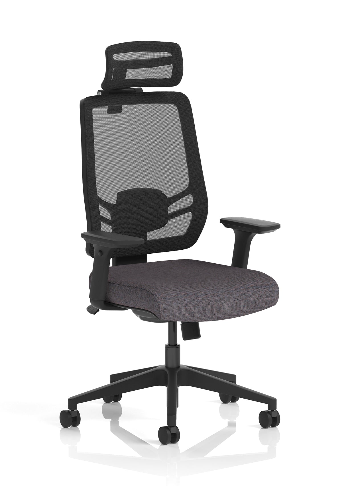 Halsey 24Hr High Back Mesh Ergonomic Task Chair with Arms Mesh & Bespoke Rivet Fuse Fabric With Headrest - Industrious Decor