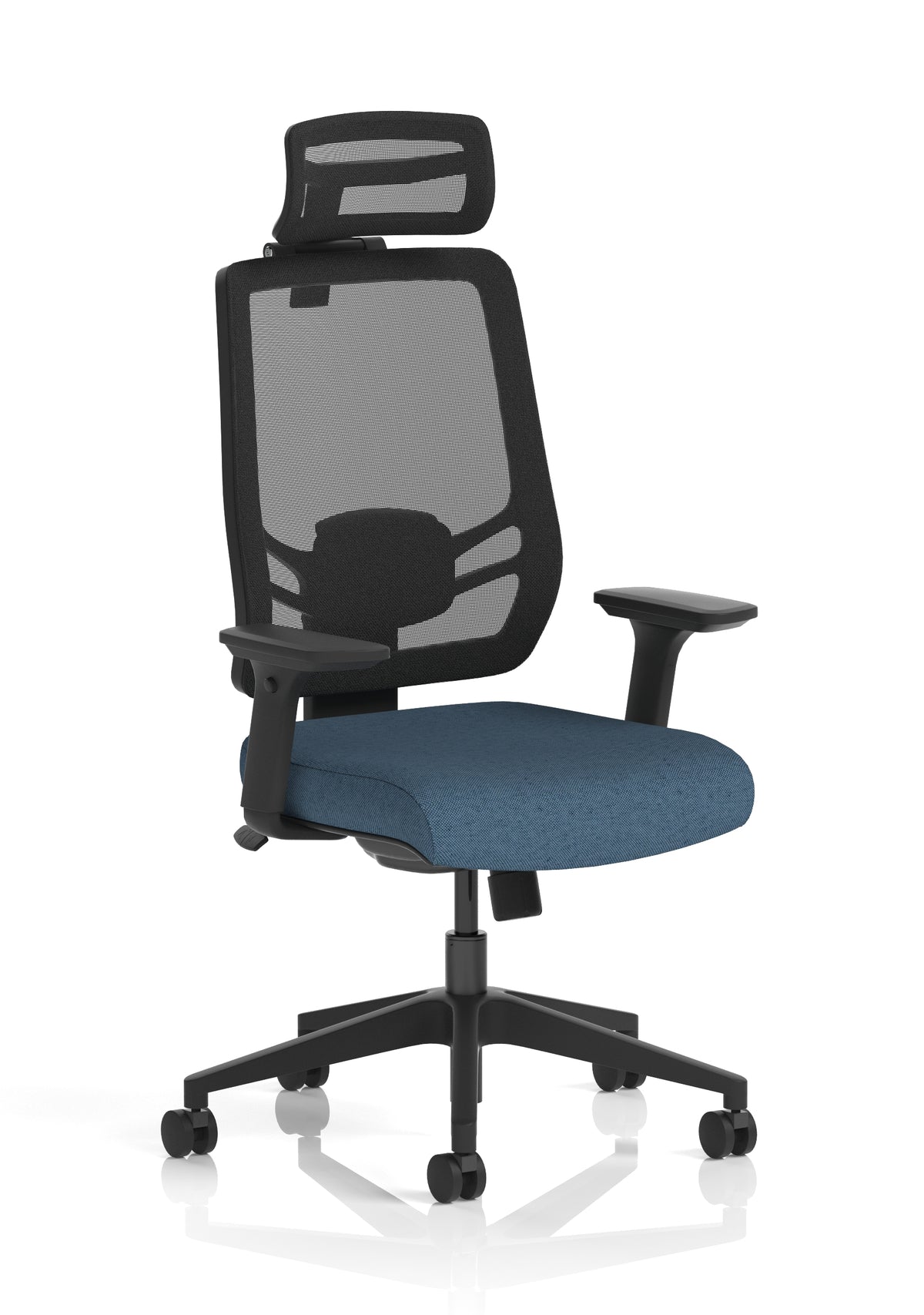 Halsey 24Hr High Back Mesh Ergonomic Task Chair with Arms Mesh & Bespoke Rivet Quench Fabric With Headrest - Industrious Decor