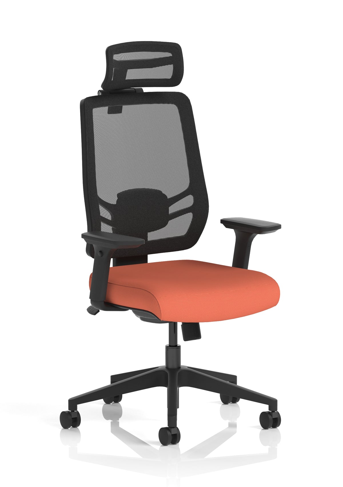 Halsey 24Hr High Back Mesh Ergonomic Task Chair with Arms Mesh & Bespoke Quest Crab Fabric With Headrest - Industrious Decor
