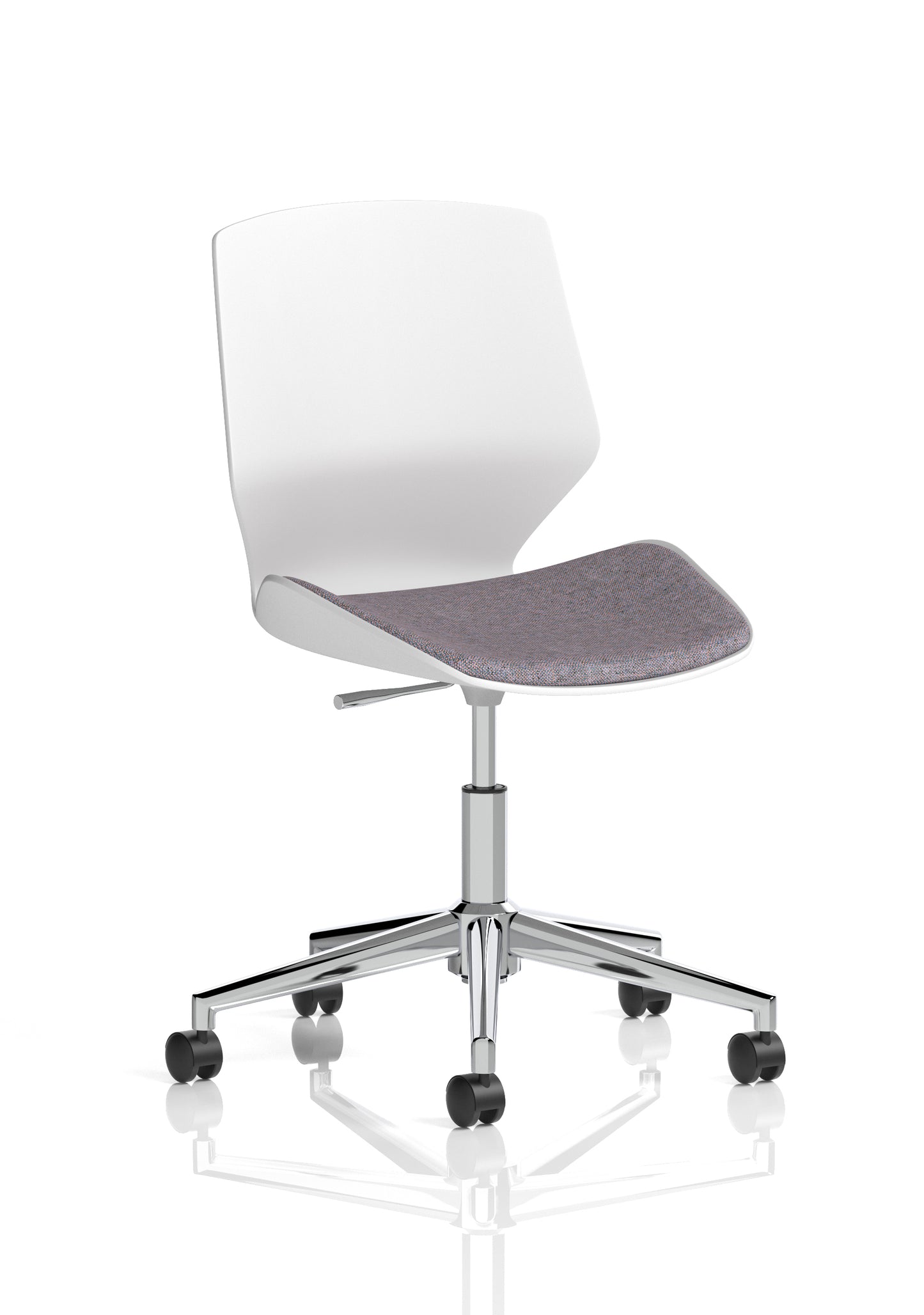 Florence 5 Star Base White Frame Fabric Visitor Chair Bespoke Rivet Fuse Fabric - Industrious Decor