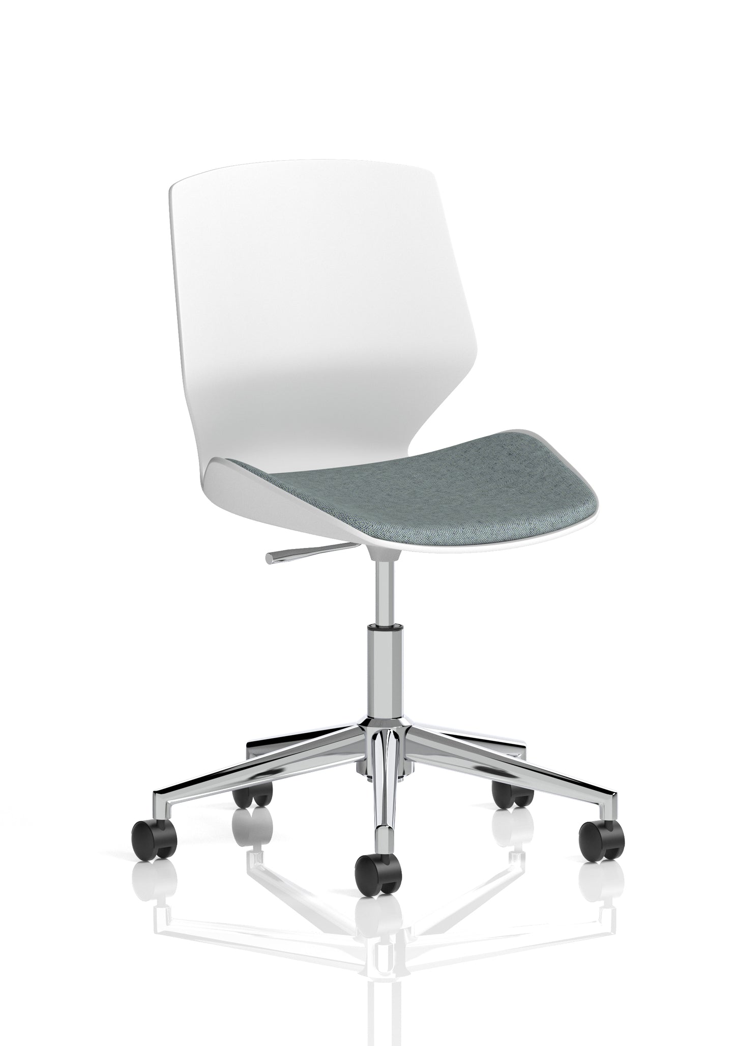 Florence 5 Star Base White Frame Fabric Visitor Chair Bespoke Rivet Tensile Fabric - Industrious Decor