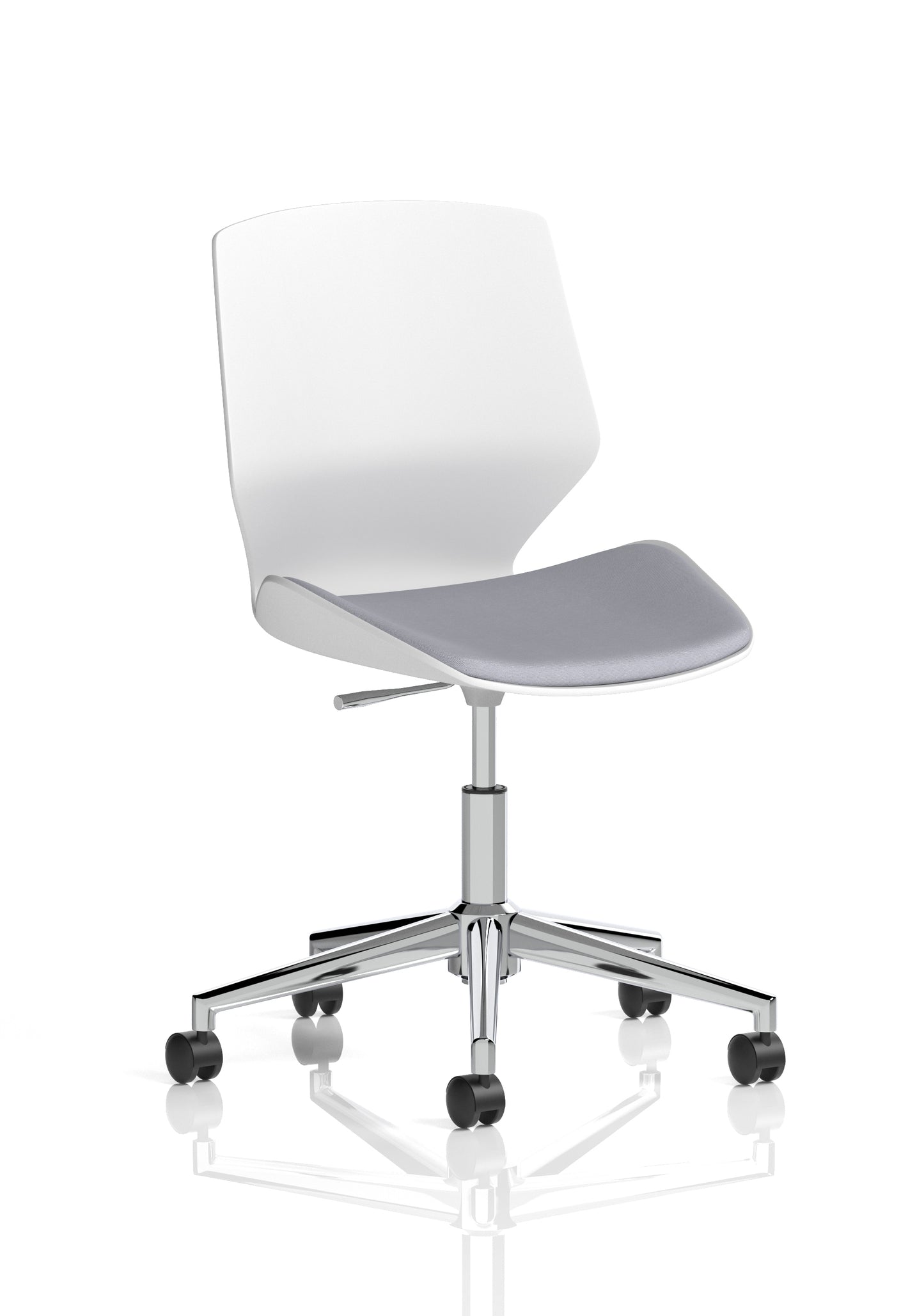 Florence 5 Star Base White Frame Fabric Visitor Chair Bespoke Quest Shell Fabric - Industrious Decor