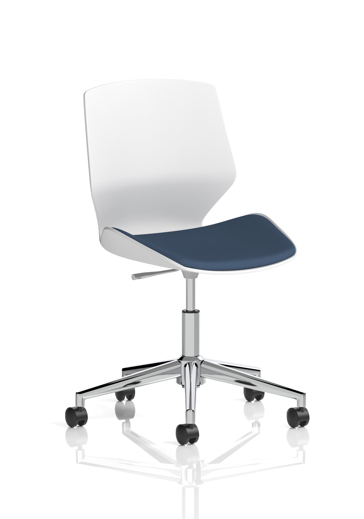 Florence 5 Star Base White Frame Fabric Visitor Chair Bespoke Quest Whelk Fabric - Industrious Decor