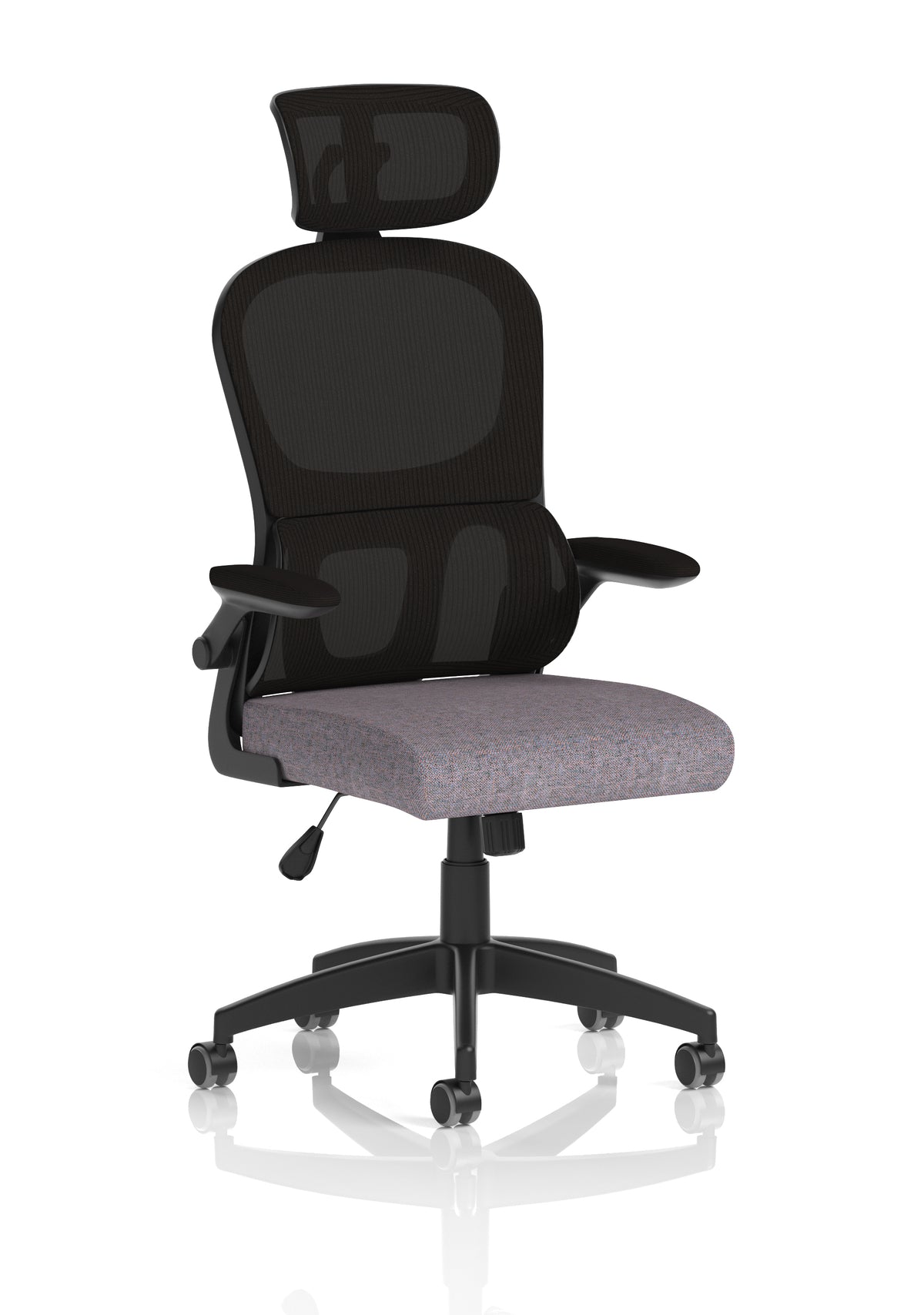 Iris Task Operator Mesh Back Fabric Seat With Headrest Bespoke Rivet Fuse - Industrious Decor