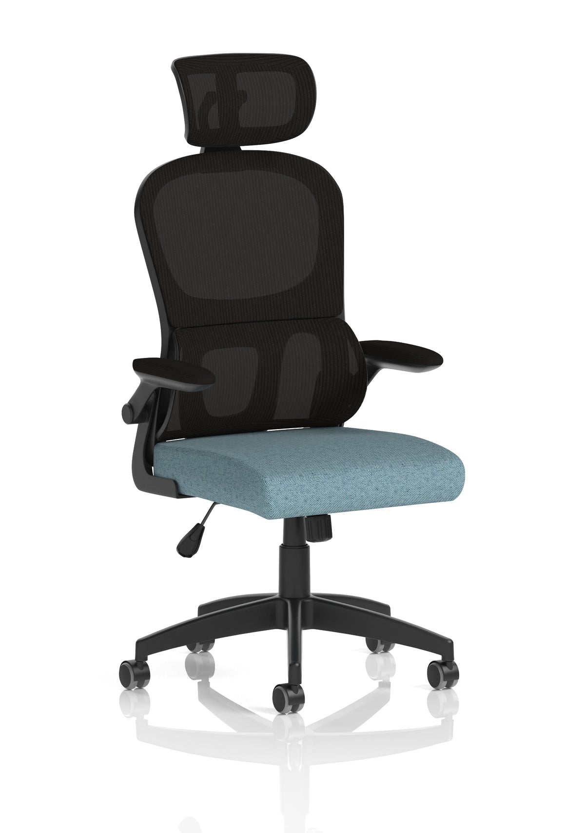 Iris Task Operator Mesh Back Fabric Seat With Headrest Bespoke Rivet Quench - Industrious Decor