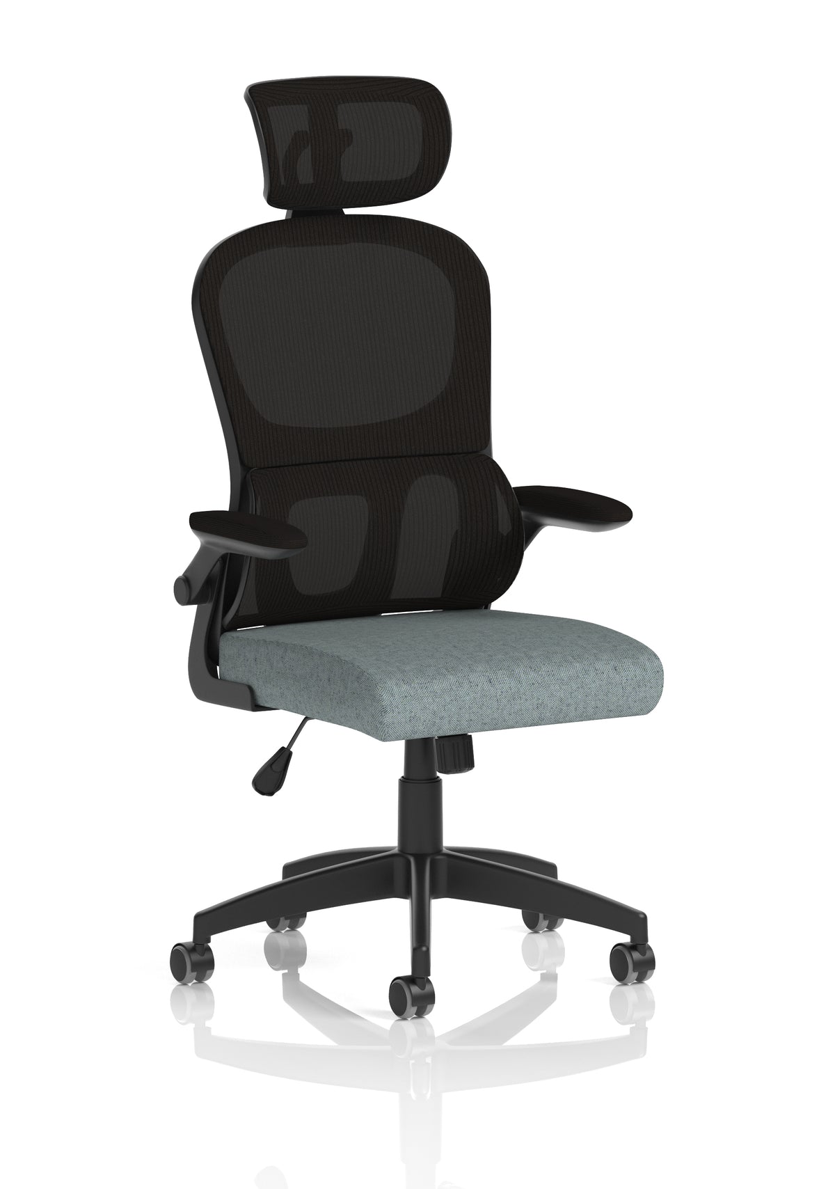 Iris Task Operator Mesh Back Fabric Seat With Headrest Bespoke Rivet Tensile - Industrious Decor