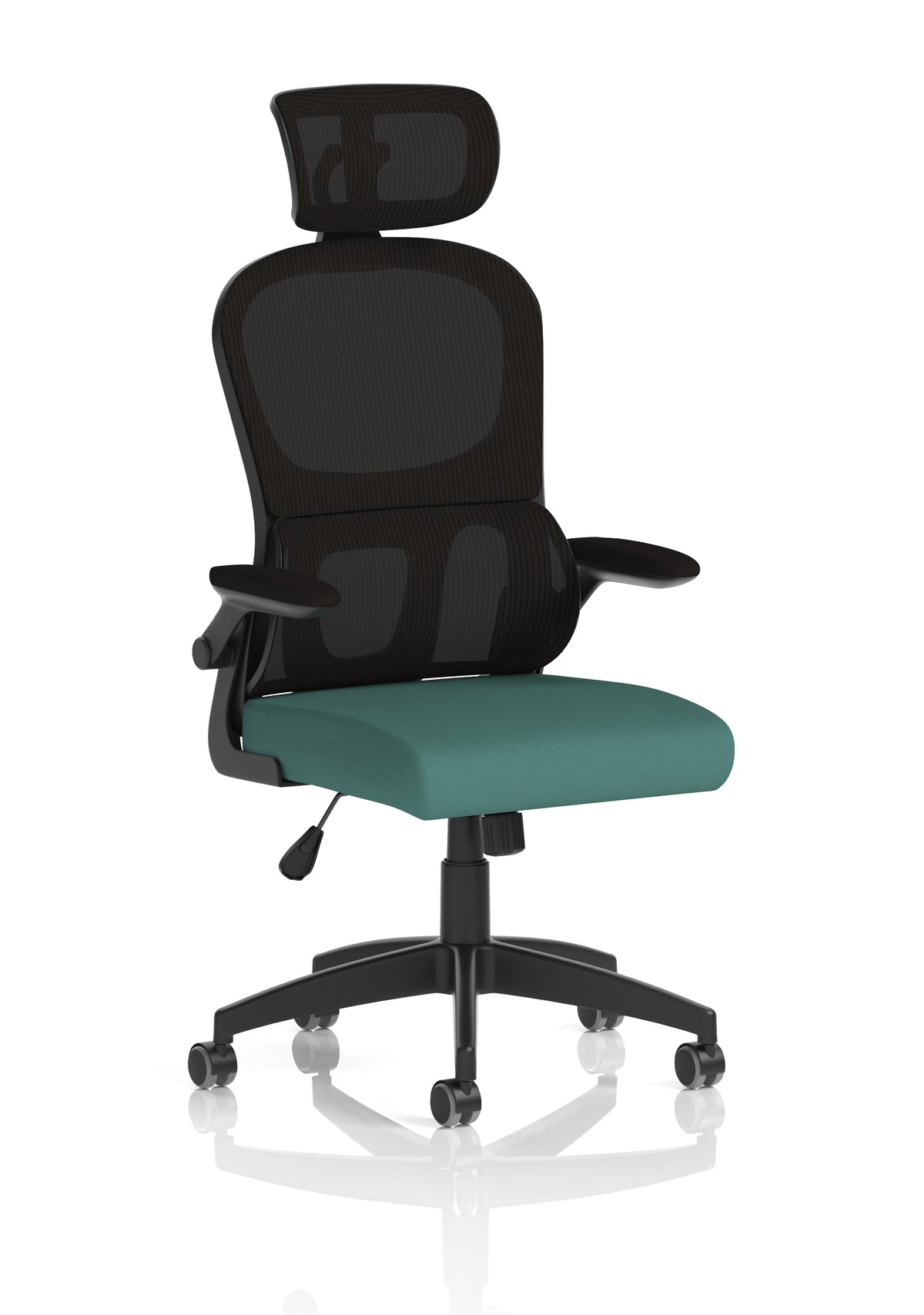 Iris Task Operator Mesh Back Fabric Seat With Headrest Bespoke Quest Kelp - Industrious Decor