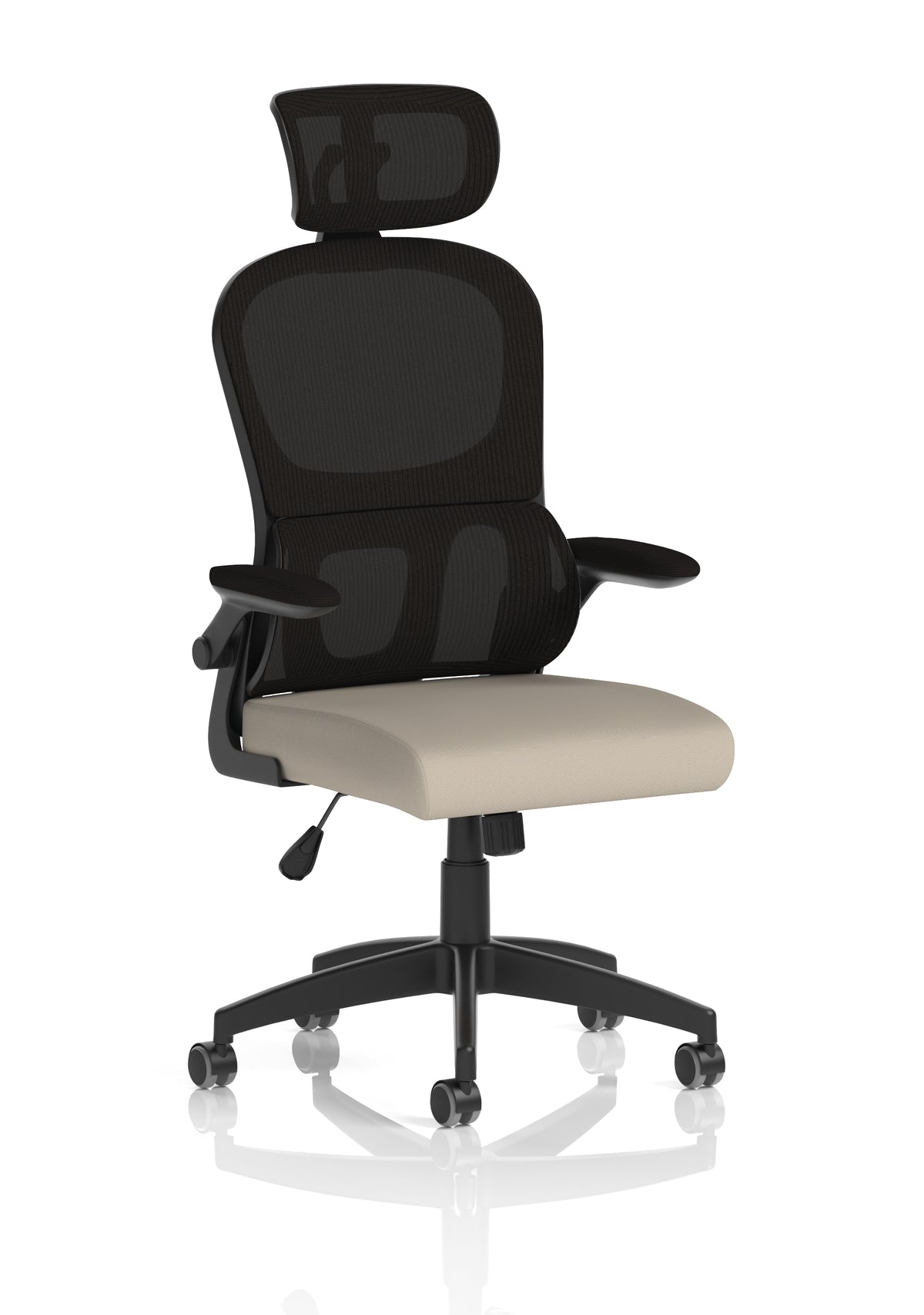 Iris Task Operator Mesh Back Fabric Seat With Headrest Bespoke Quest Salt - Industrious Decor