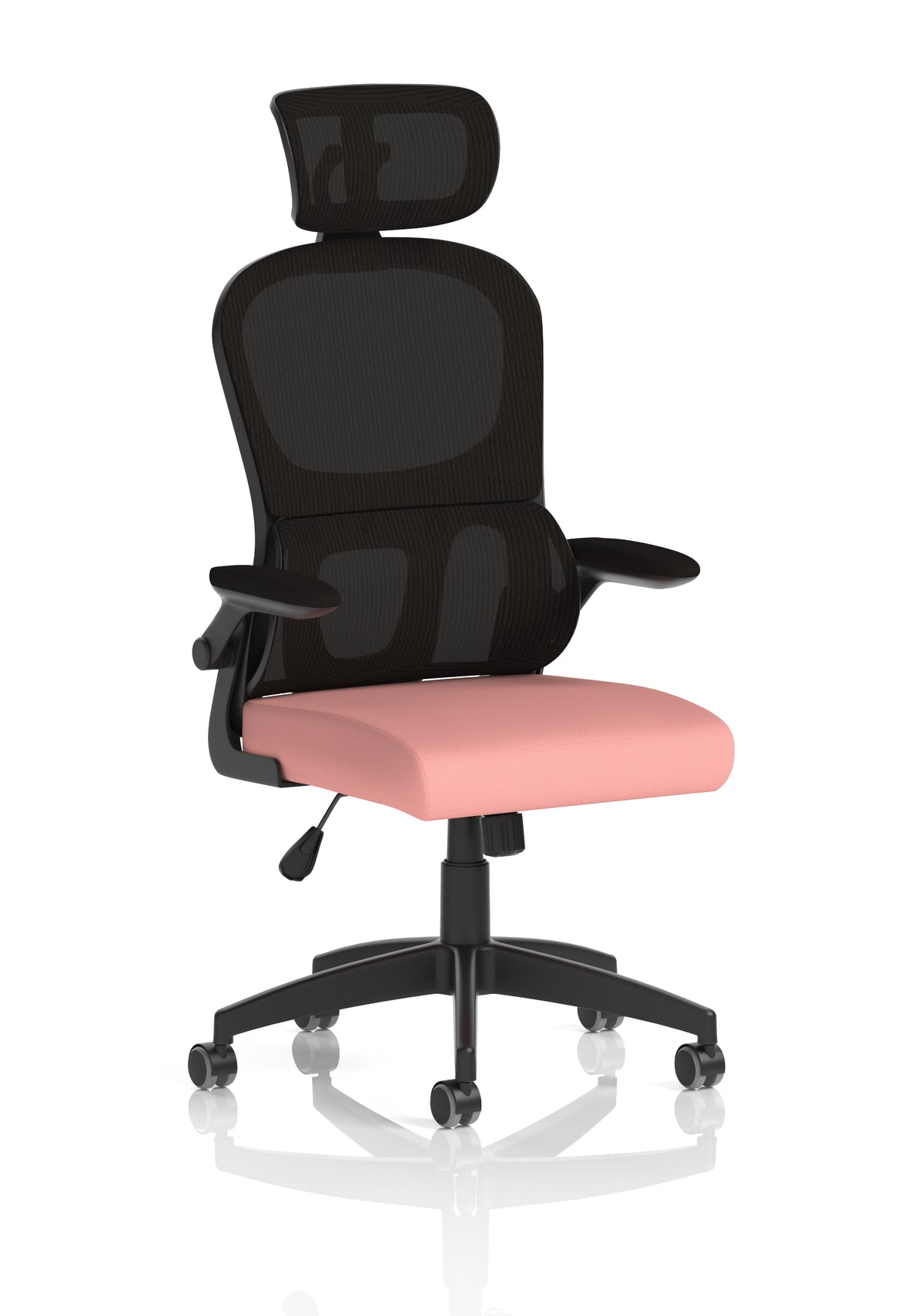 Iris Task Operator Mesh Back Fabric Seat With Headrest Bespoke Quest Shrimp - Industrious Decor