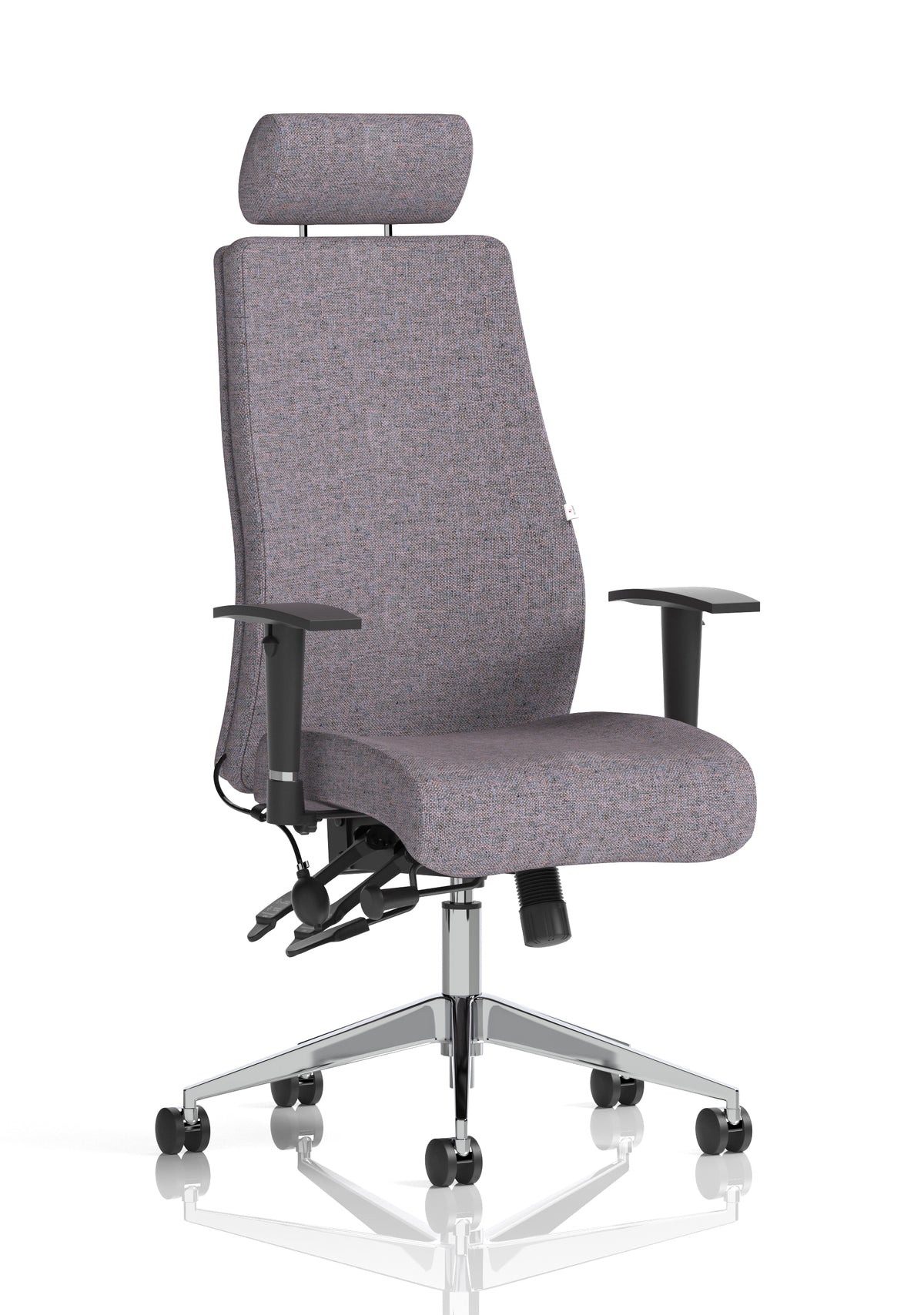 Silverton 24Hr High Back Ergonomic Task Chair | Independent Tilt | Adjustable Lumbar & Headrest Bespoke Rivet Fuse Matching Bespoke Colour With Headrest - Industrious Decor