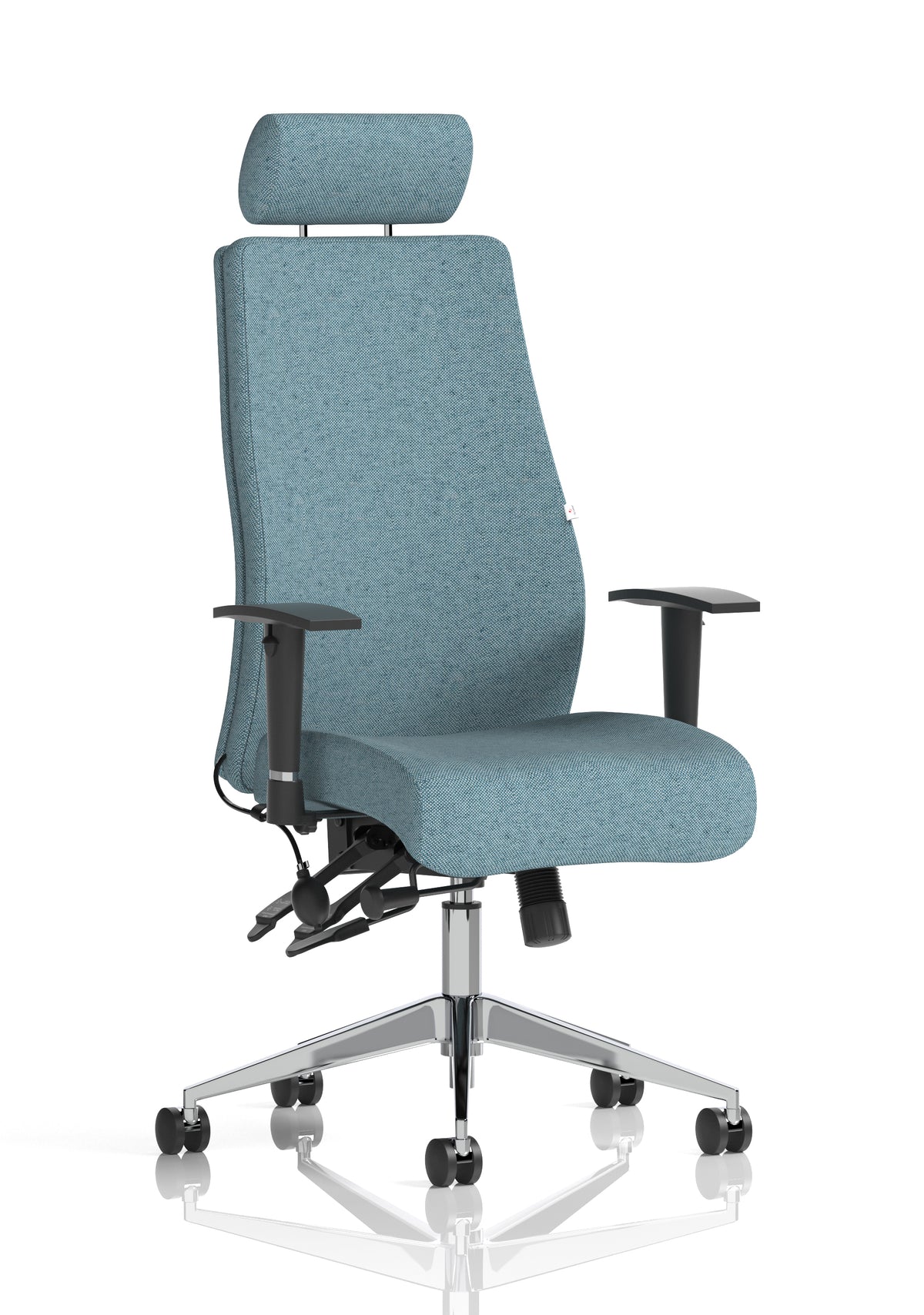 Silverton 24Hr High Back Ergonomic Task Chair | Independent Tilt | Adjustable Lumbar & Headrest Bespoke Rivet Quench Matching Bespoke Colour With Headrest - Industrious Decor
