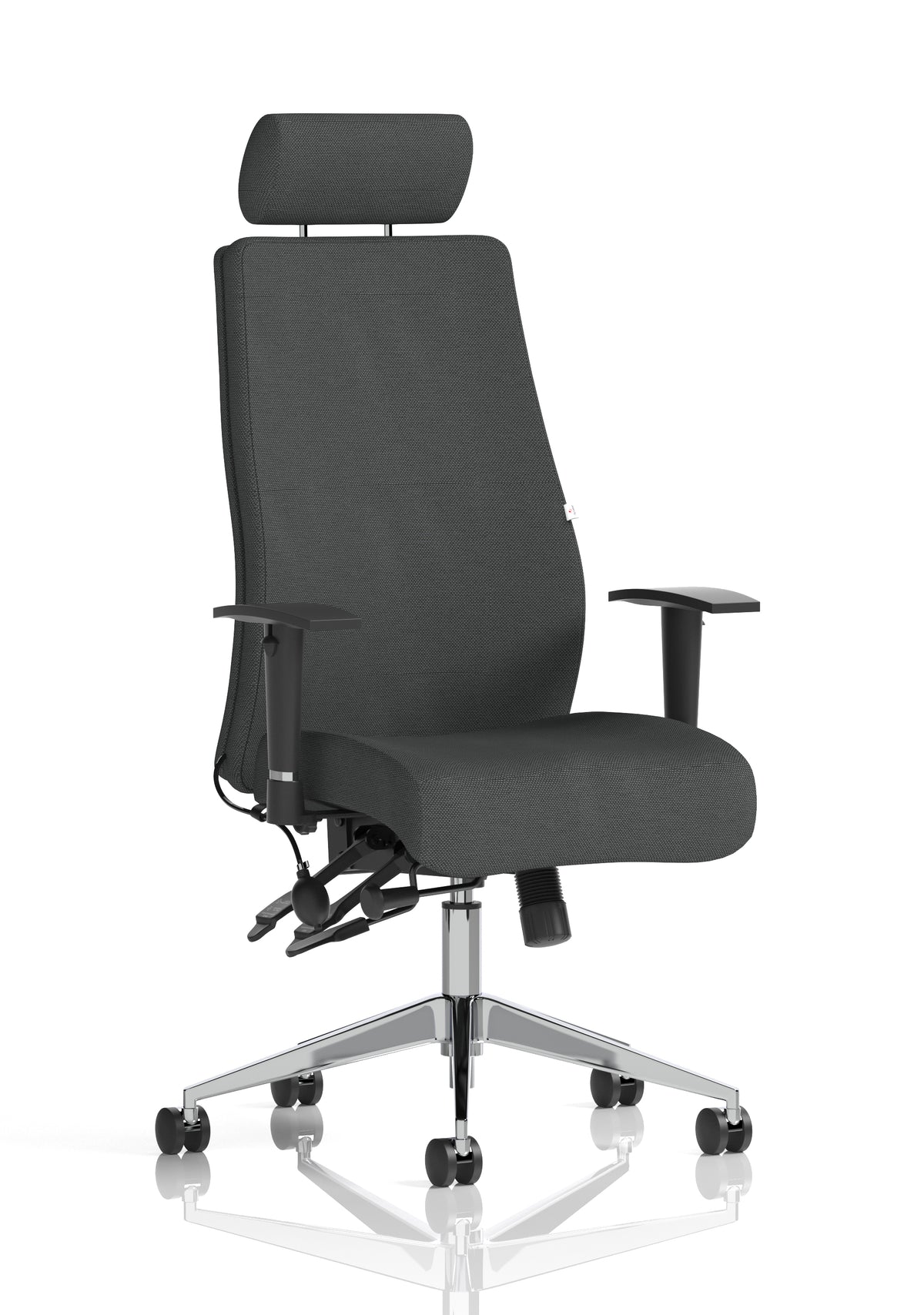 Silverton 24Hr High Back Ergonomic Task Chair | Independent Tilt | Adjustable Lumbar & Headrest Bespoke Quest Mussel Matching Bespoke Colour With Headrest - Industrious Decor