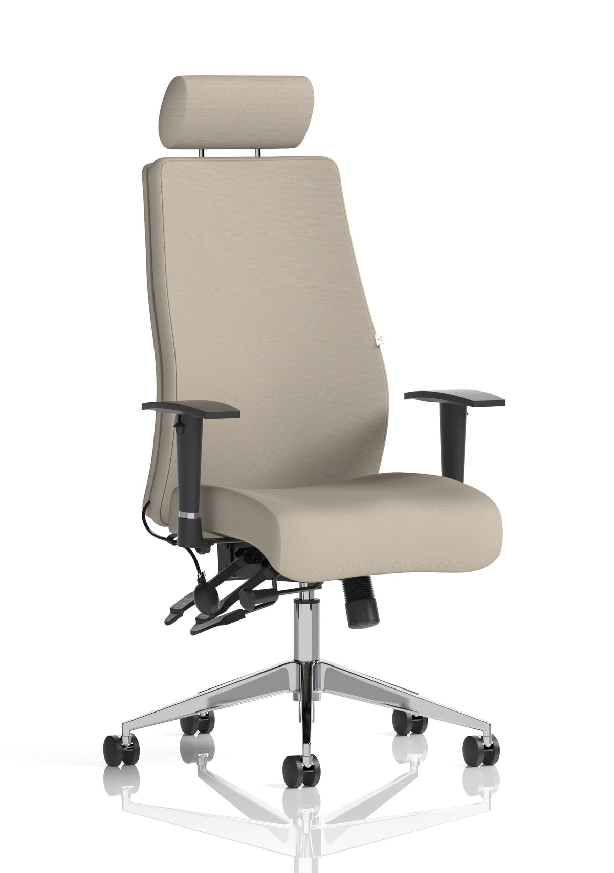 Silverton 24Hr High Back Ergonomic Task Chair | Independent Tilt | Adjustable Lumbar & Headrest Bespoke Quest Salt Matching Bespoke Colour With Headrest - Industrious Decor