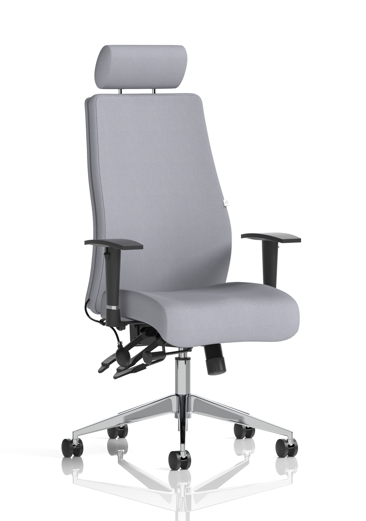 Silverton 24Hr High Back Ergonomic Task Chair | Independent Tilt | Adjustable Lumbar & Headrest Bespoke Quest Shell Matching Bespoke Colour With Headrest - Industrious Decor