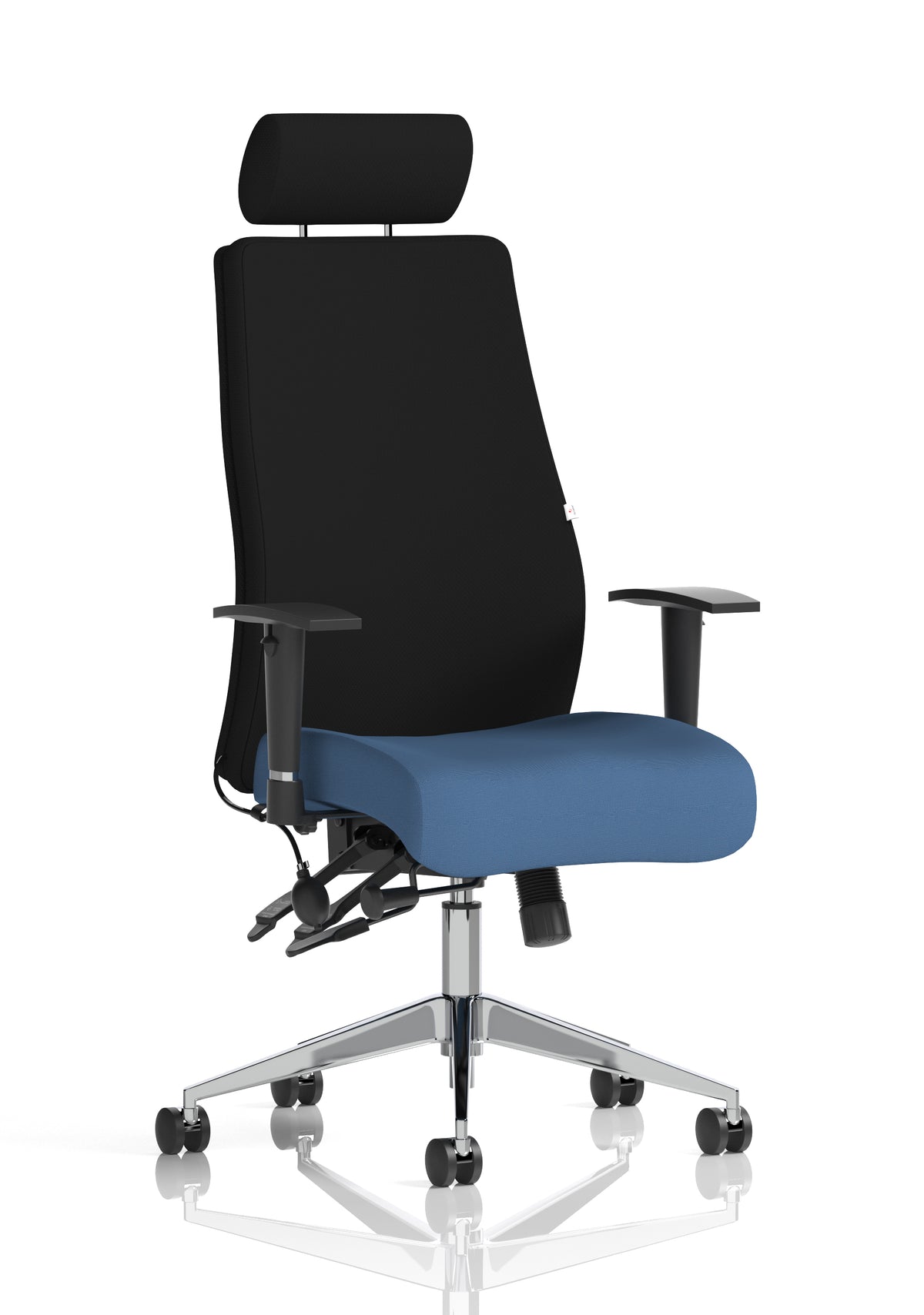 Silverton 24Hr High Back Ergonomic Task Chair | Independent Tilt | Adjustable Lumbar & Headrest Bespoke Quest Limpet Black With Headrest - Industrious Decor