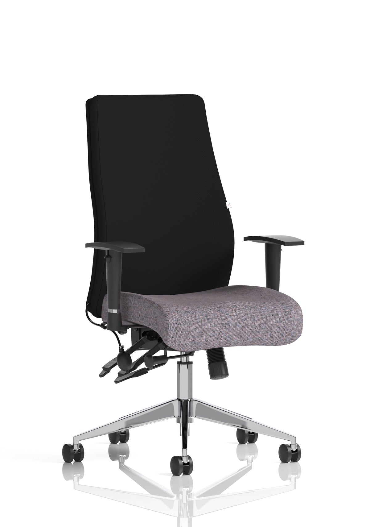 Silverton 24Hr High Back Ergonomic Task Chair | Independent Tilt | Adjustable Lumbar & Headrest Bespoke Rivet Fuse Black None - Industrious Decor