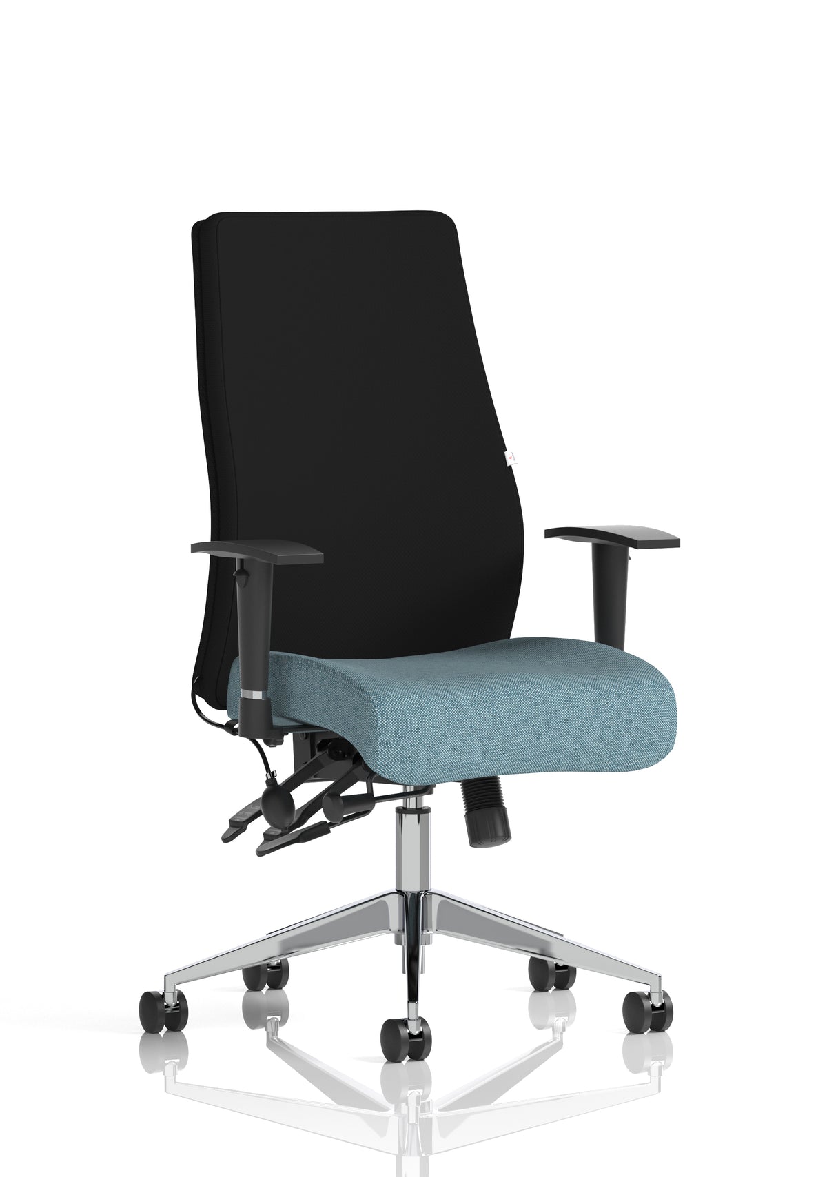 Silverton 24Hr High Back Ergonomic Task Chair | Independent Tilt | Adjustable Lumbar & Headrest Bespoke Rivet Quench Black None - Industrious Decor