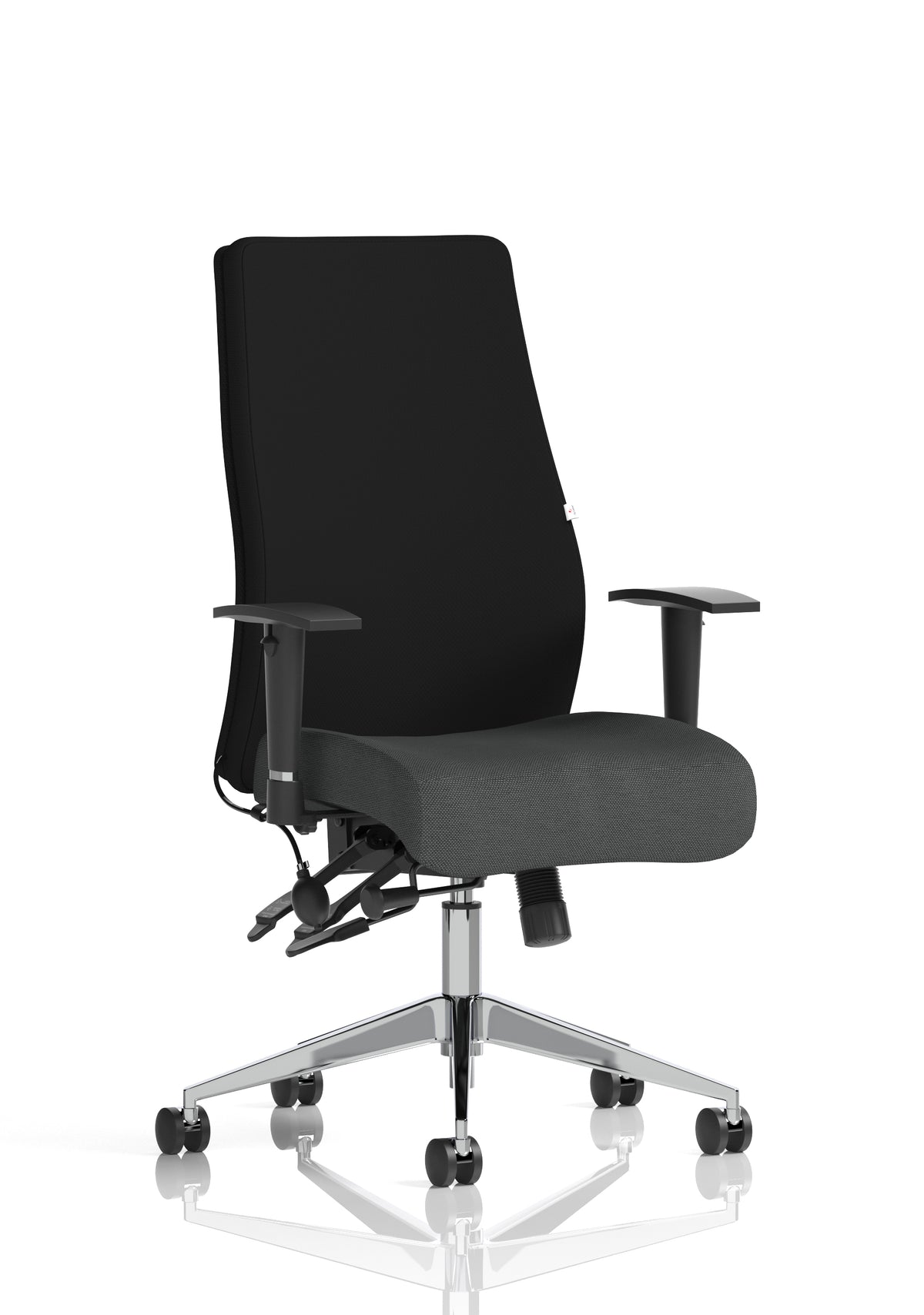 Silverton 24Hr High Back Ergonomic Task Chair | Independent Tilt | Adjustable Lumbar & Headrest Bespoke Quest Mussel Black None - Industrious Decor