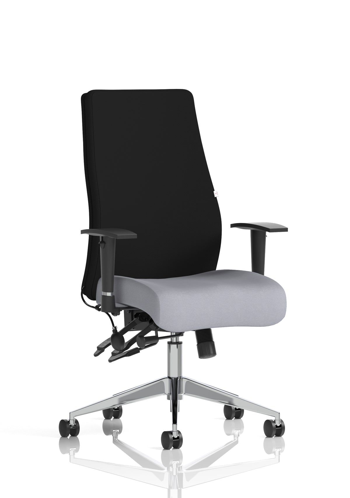 Silverton 24Hr High Back Ergonomic Task Chair | Independent Tilt | Adjustable Lumbar & Headrest Bespoke Quest Shell Black None - Industrious Decor