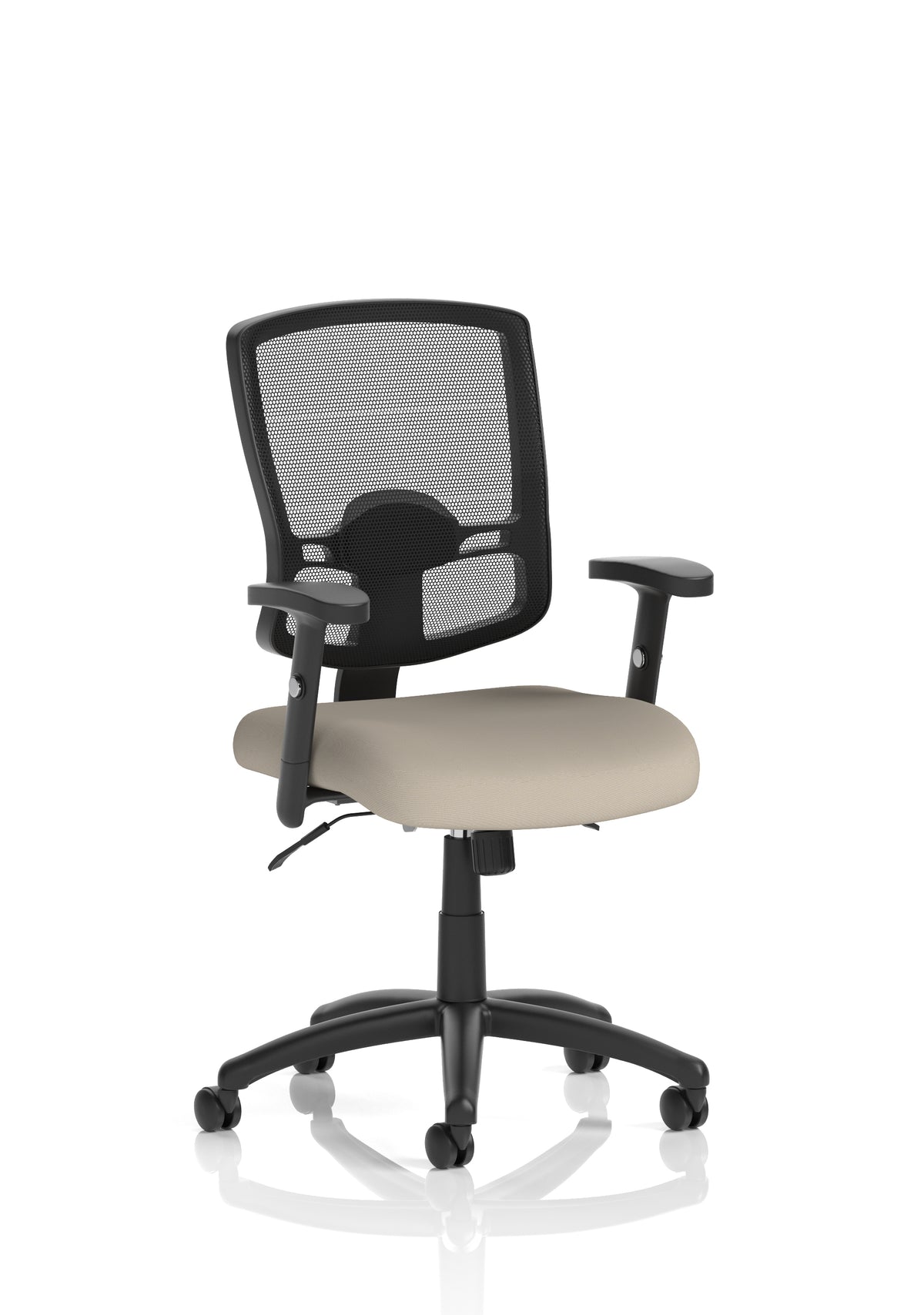 Corwin Medium Mesh Back Task Operator Office Chair with Arms Bespoke Quest Salt With Height Adjustable Arms - Industrious Decor