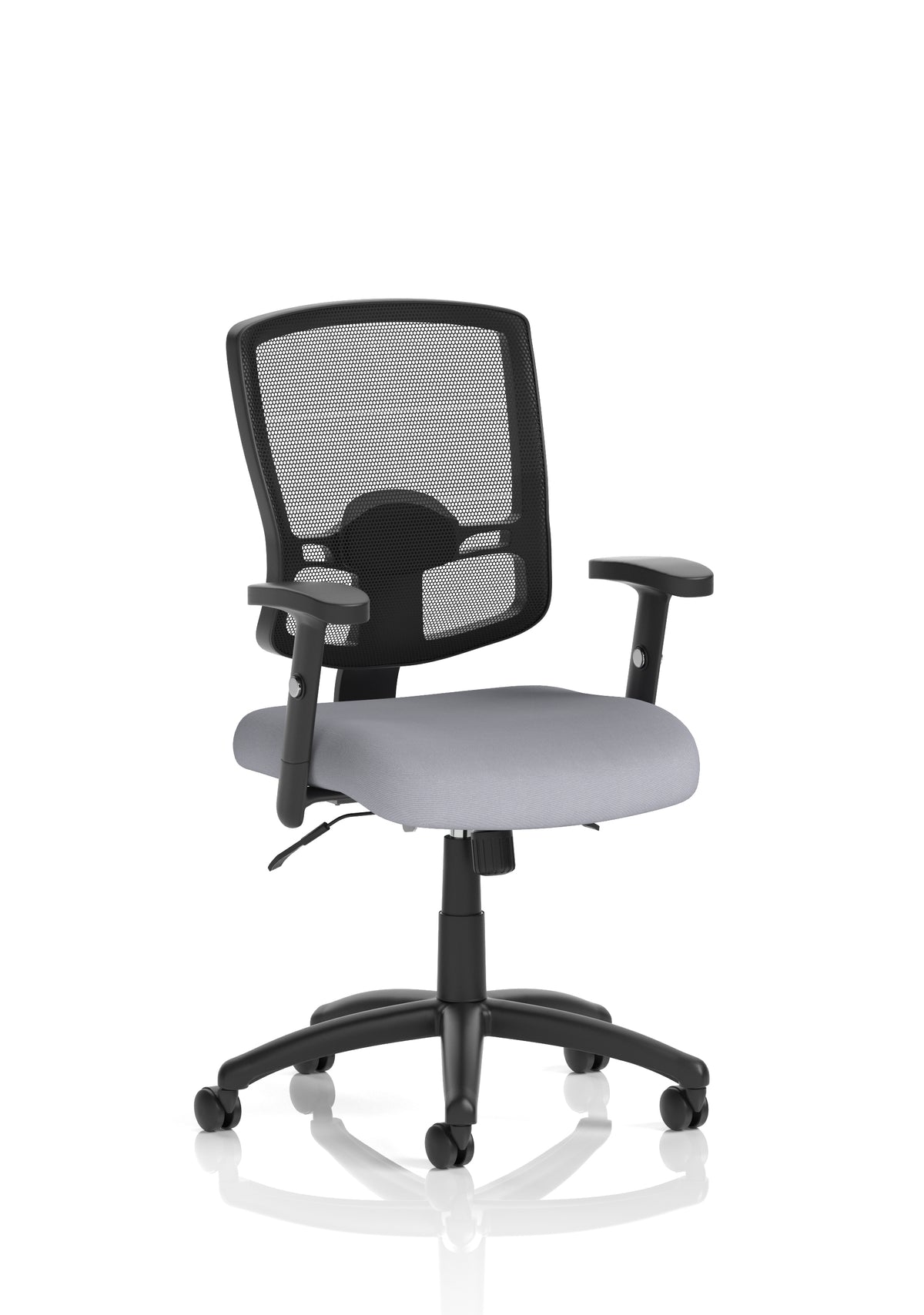 Corwin Medium Mesh Back Task Operator Office Chair with Arms Bespoke Quest Shell With Height Adjustable Arms - Industrious Decor