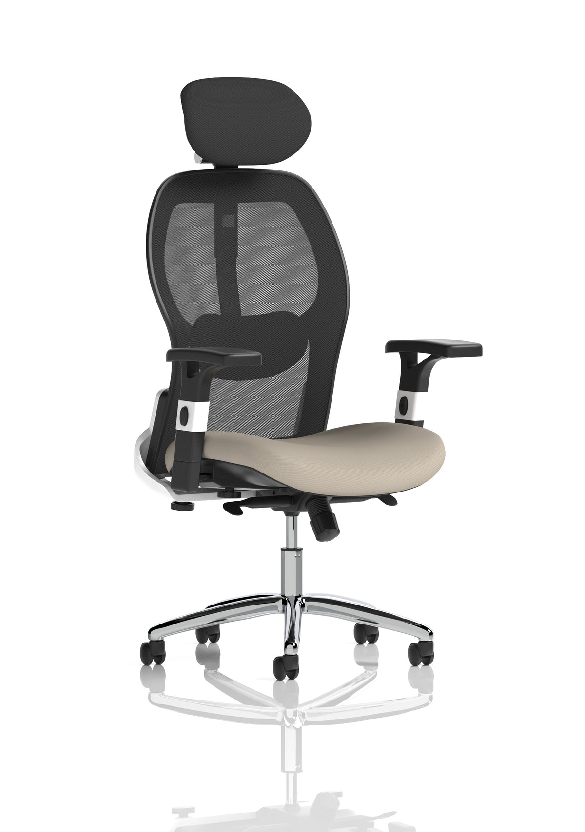 Marchbanks High Mesh Back Executive Office Chair Bespoke Quest Salt - Industrious Decor