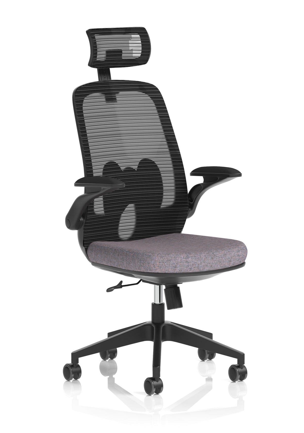 Sigma Executive Mesh Chair With Folding Arms Bespoke Rivet Fuse - Industrious Decor