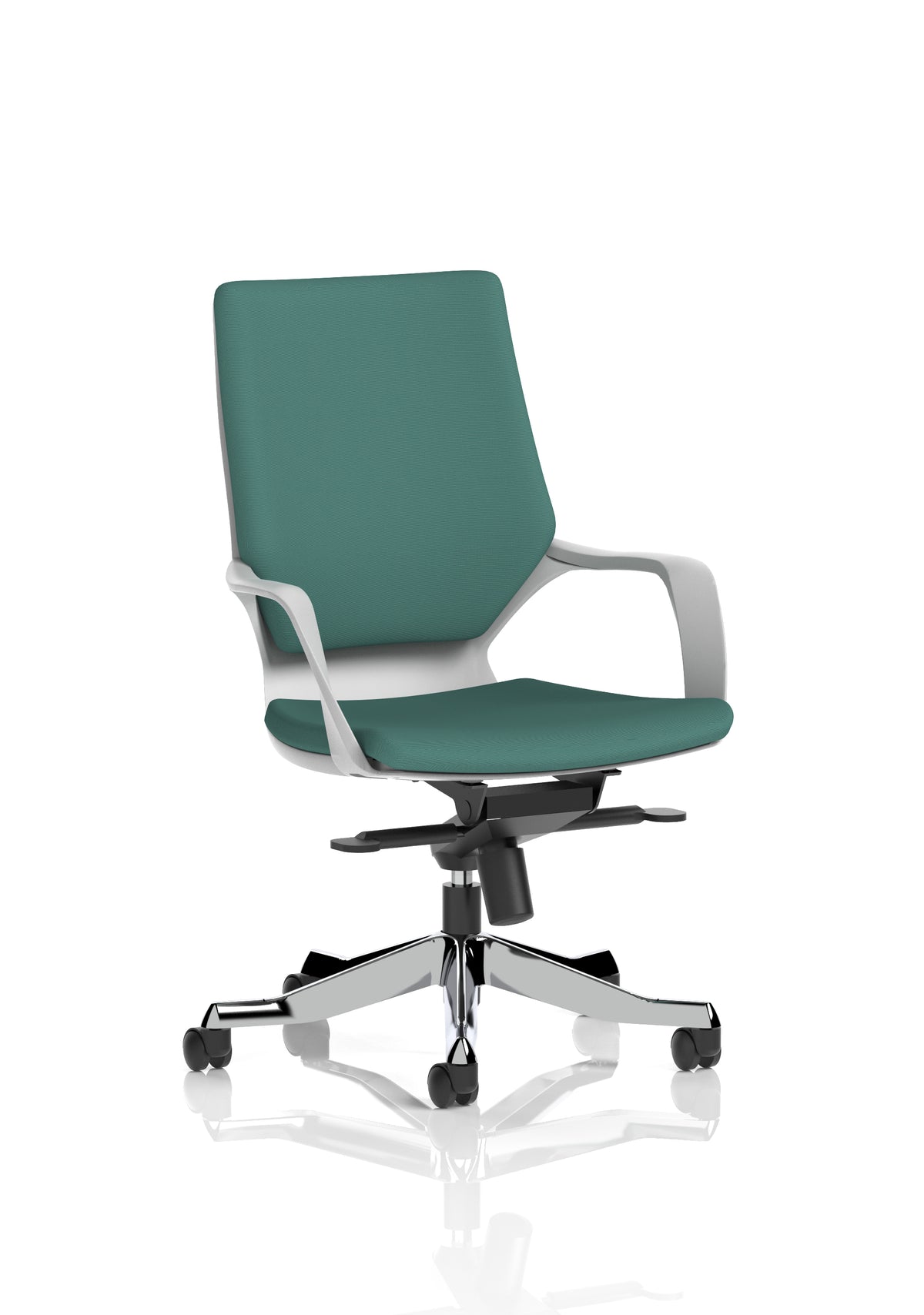 Isham Medium Back Executive Office Chair with Arms Bespoke Quest Kelp Matching Bespoke Colour - Industrious Decor