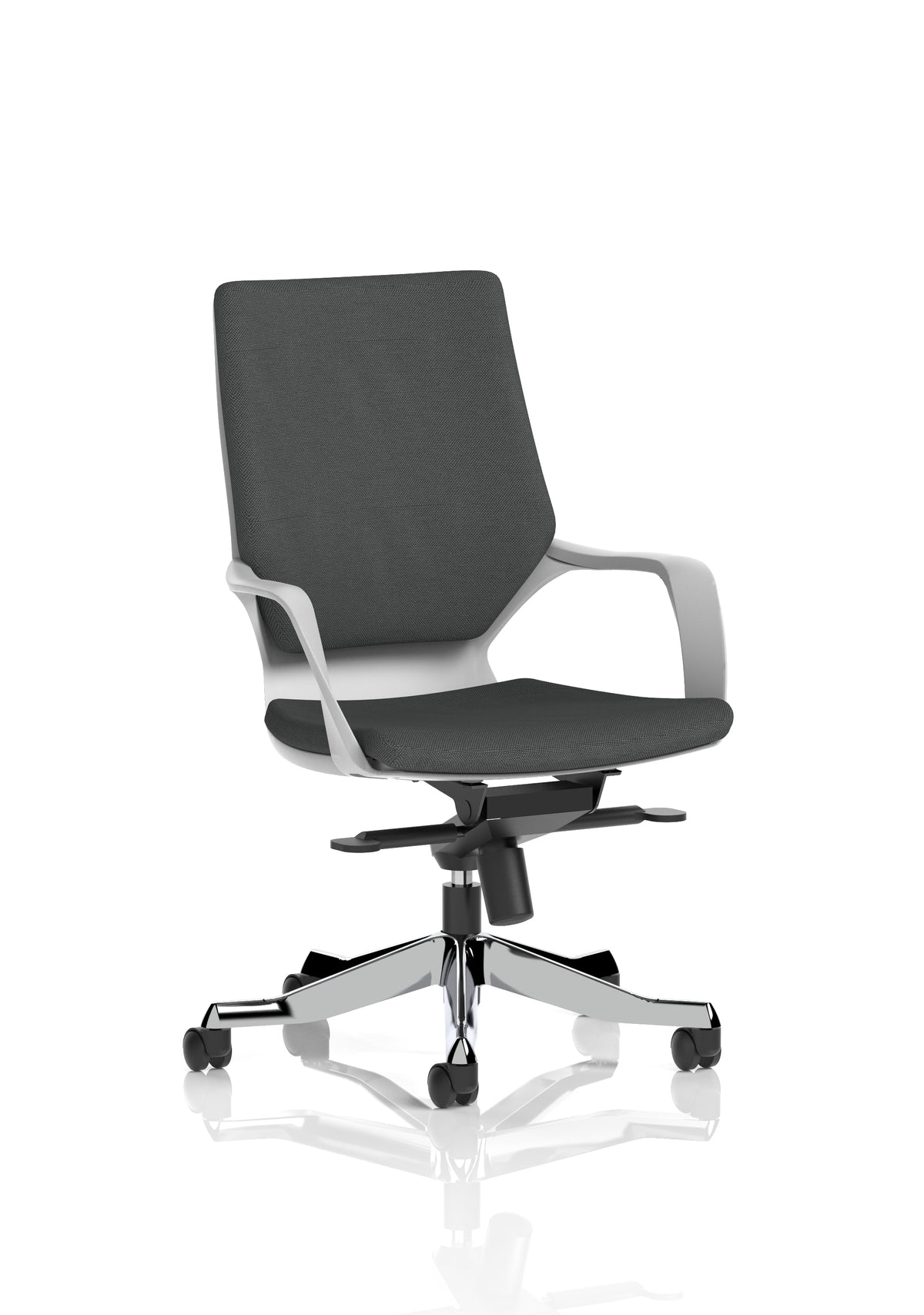 Isham Medium Back Executive Office Chair with Arms Bespoke Quest Mussel Matching Bespoke Colour - Industrious Decor
