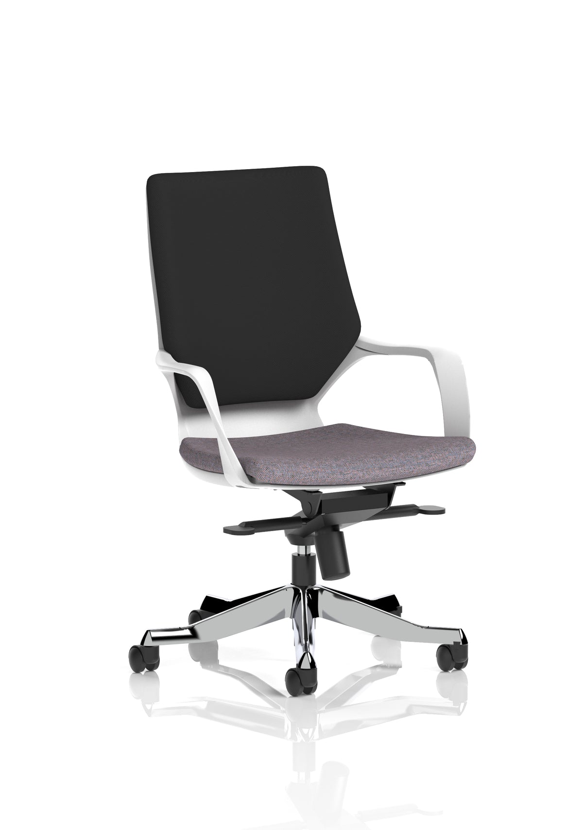 Isham Medium Back Executive Office Chair with Arms Bespoke Rivet Fuse Black - Industrious Decor