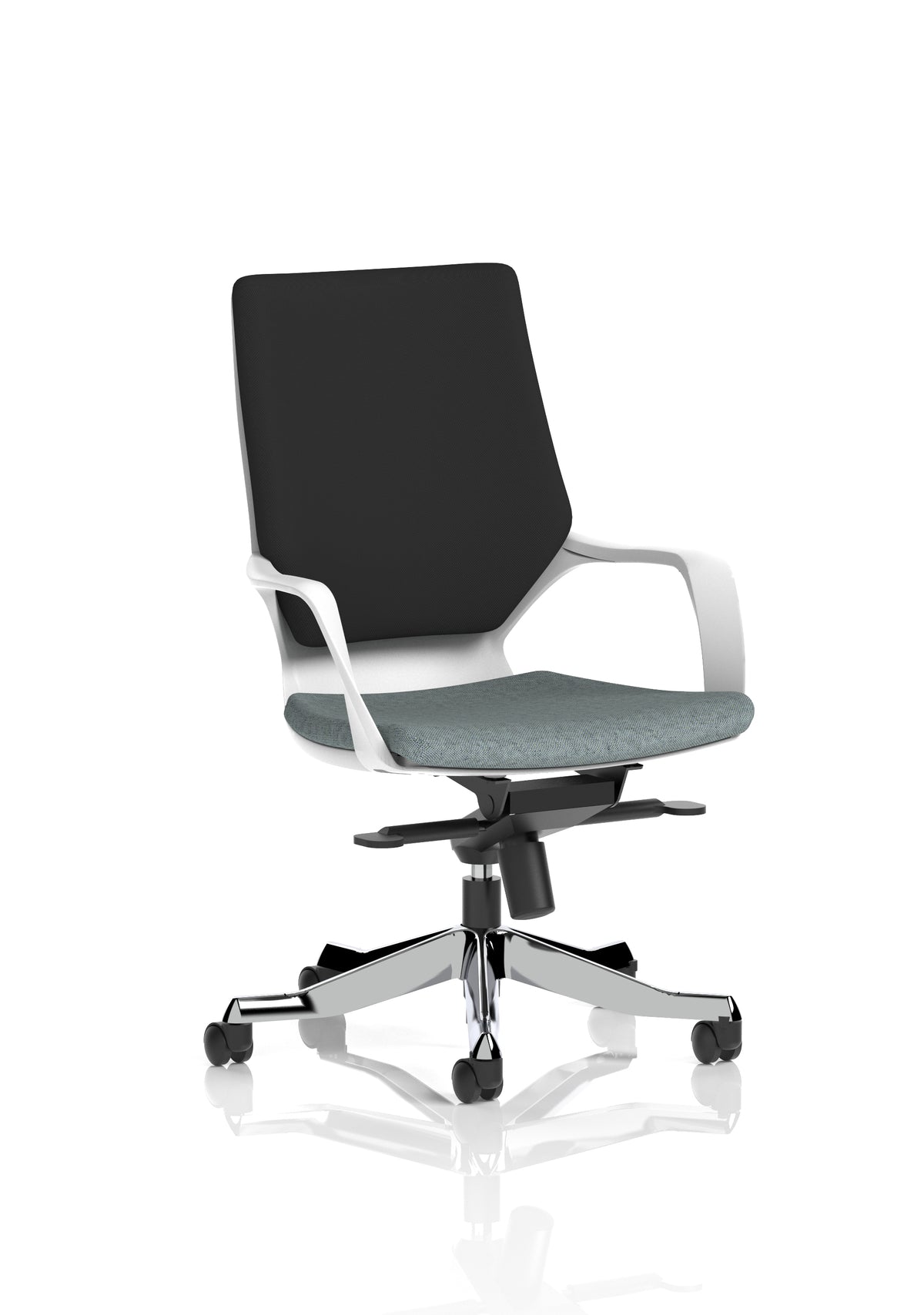 Isham Medium Back Executive Office Chair with Arms Bespoke Rivet Tensile Black - Industrious Decor