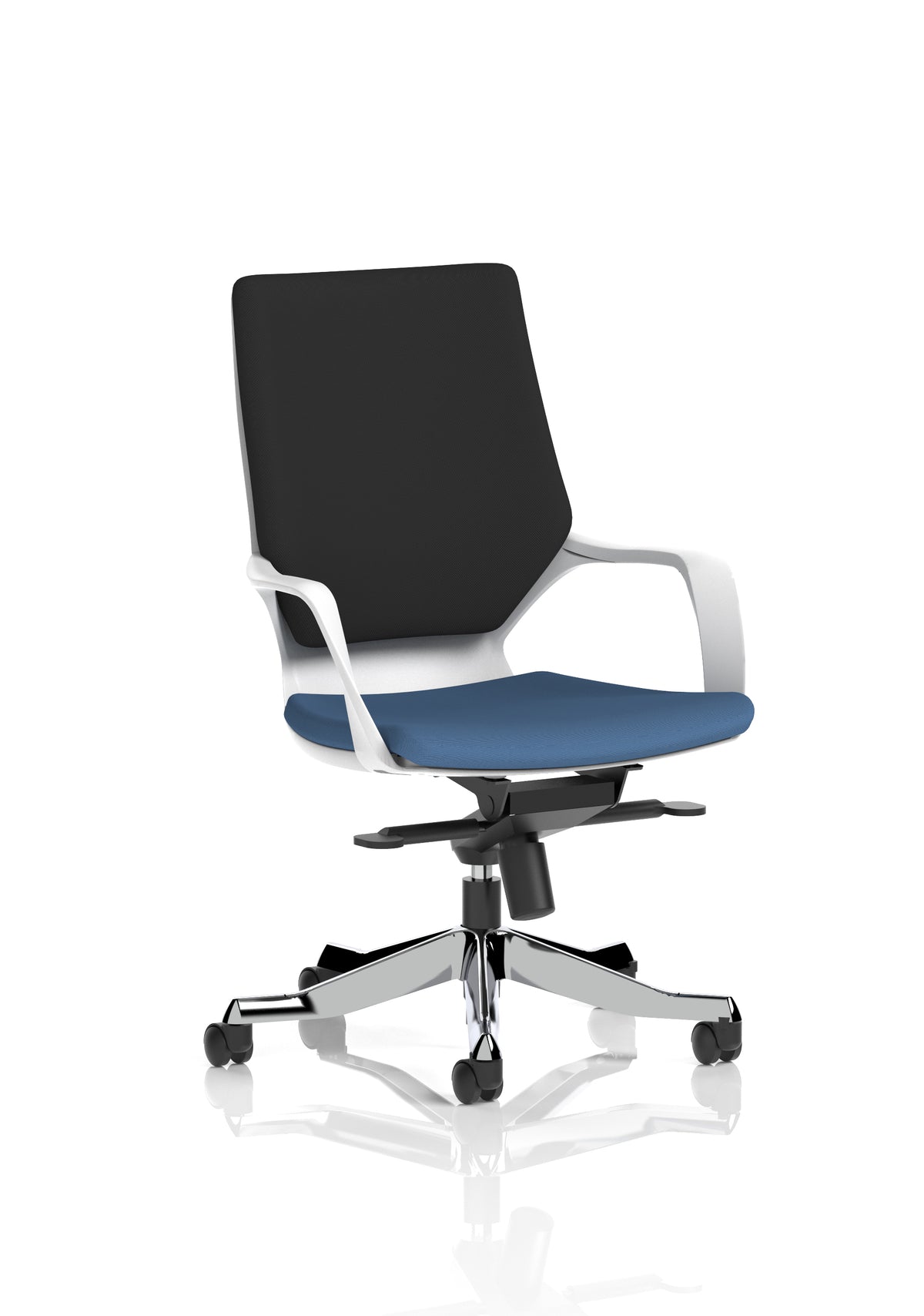 Isham Medium Back Executive Office Chair with Arms Bespoke Quest Limpet Black - Industrious Decor