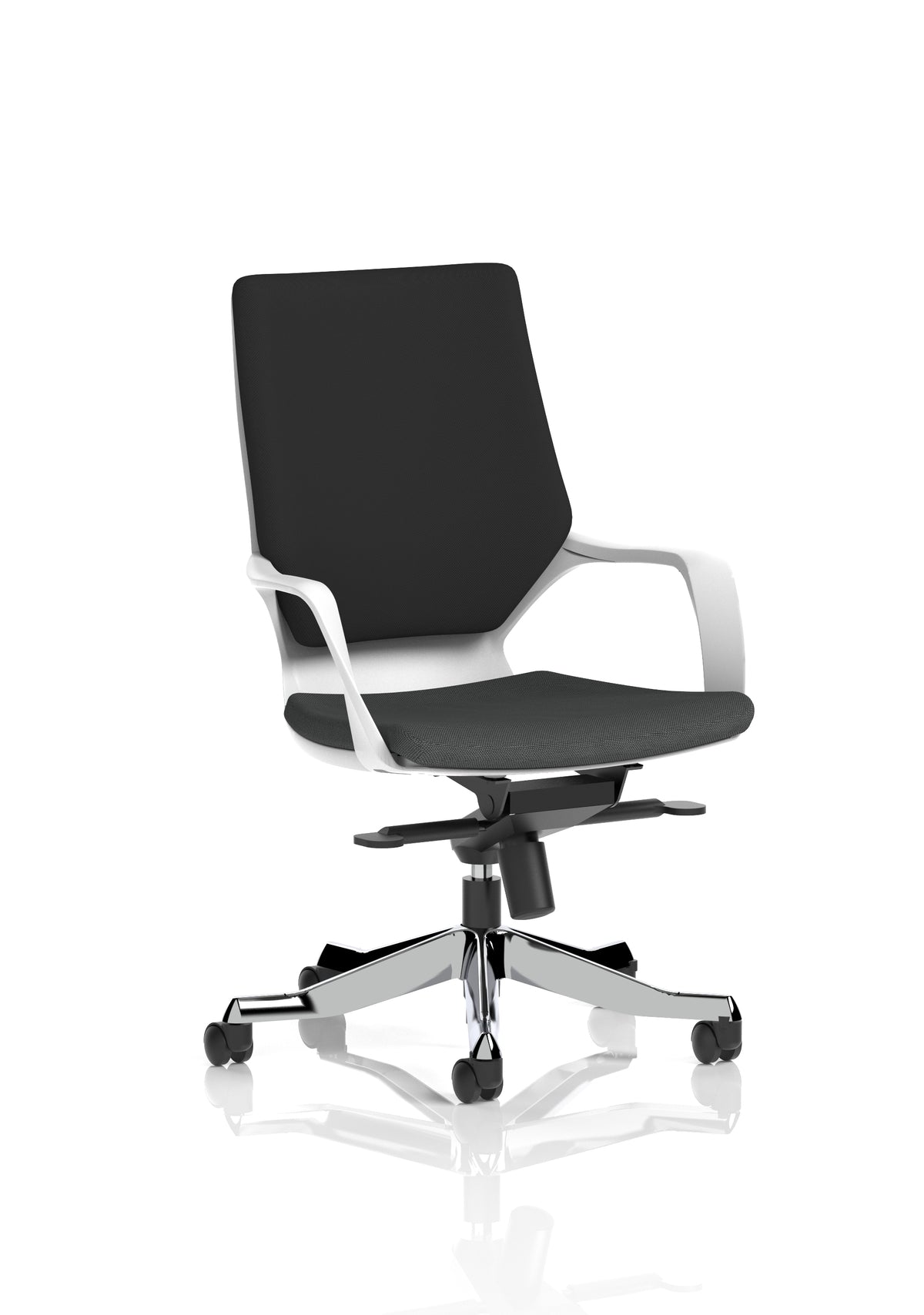 Isham Medium Back Executive Office Chair with Arms Bespoke Quest Mussel Black - Industrious Decor
