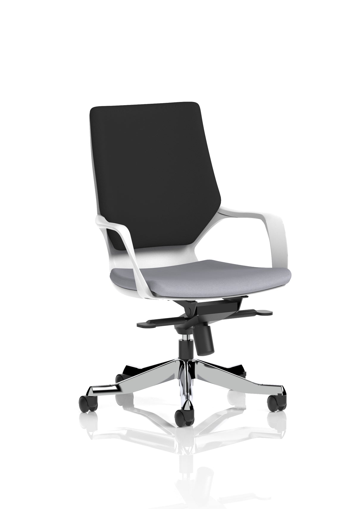 Isham Medium Back Executive Office Chair with Arms Bespoke Quest Shell Black - Industrious Decor