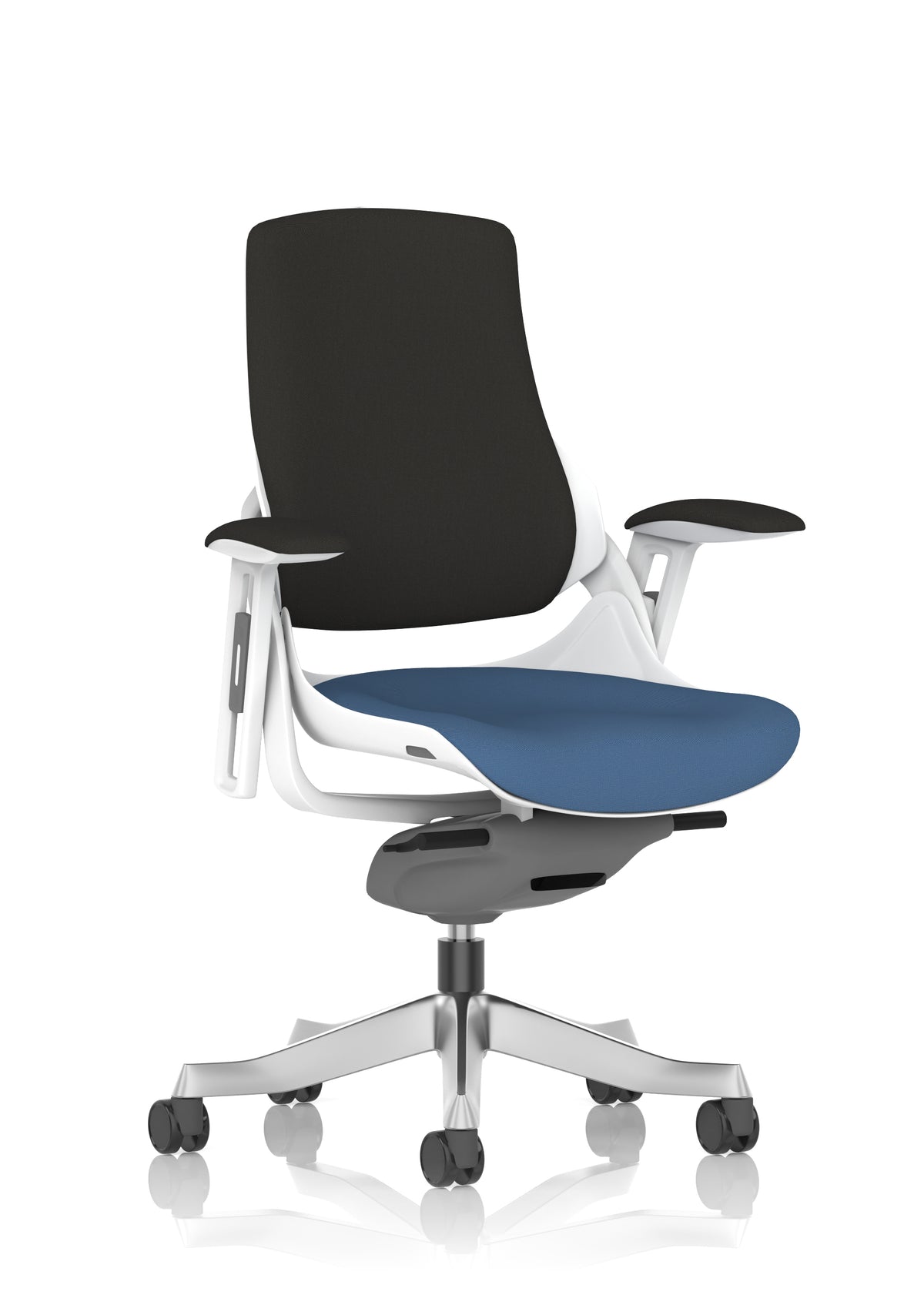 Medbourne High Back White Shell Fabric Executive Office Chair with Arms Bespoke Quest Limpet Black Fabric None - Industrious Decor