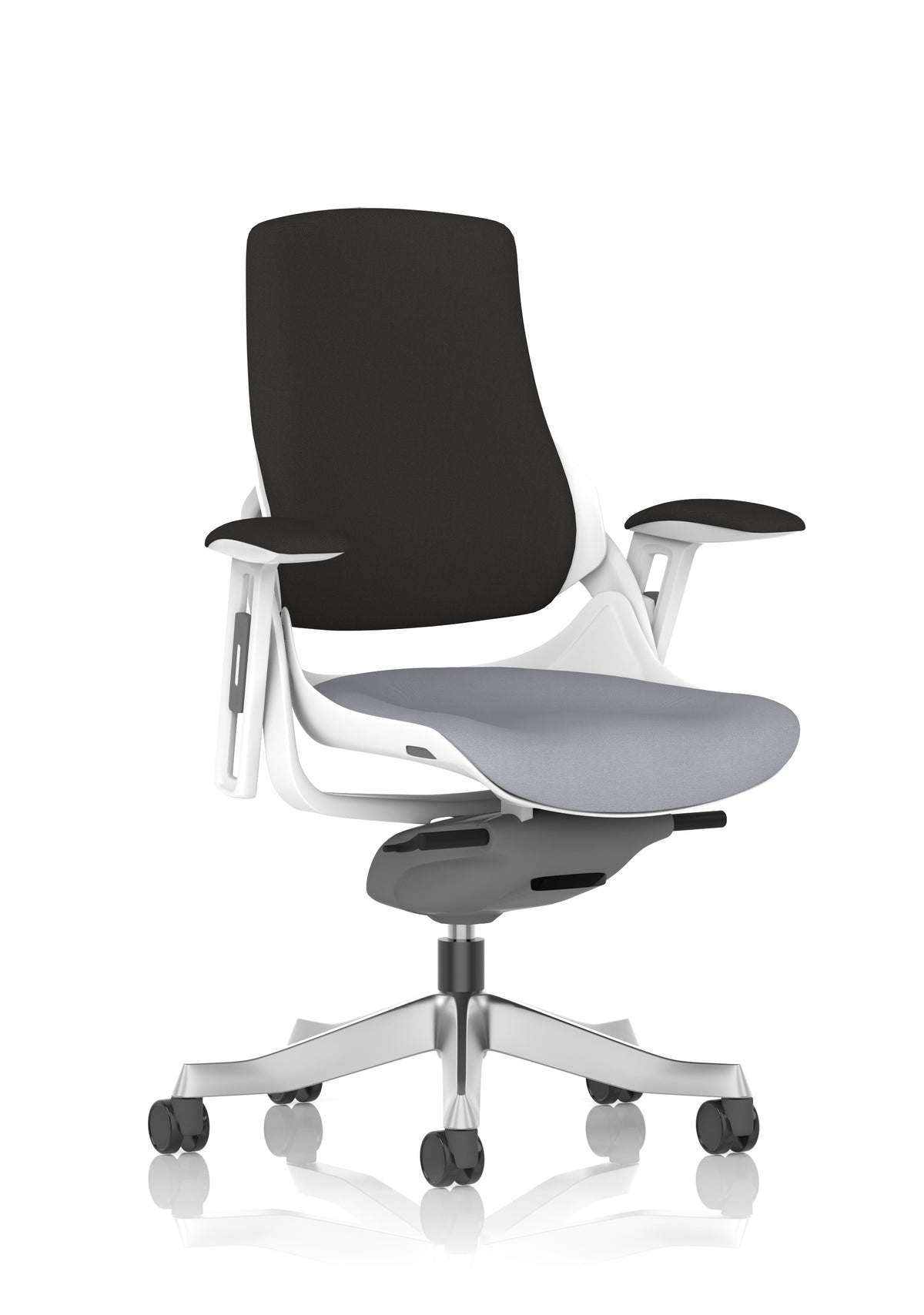 Medbourne High Back White Shell Fabric Executive Office Chair with Arms Bespoke Quest Shell Black Fabric None - Industrious Decor