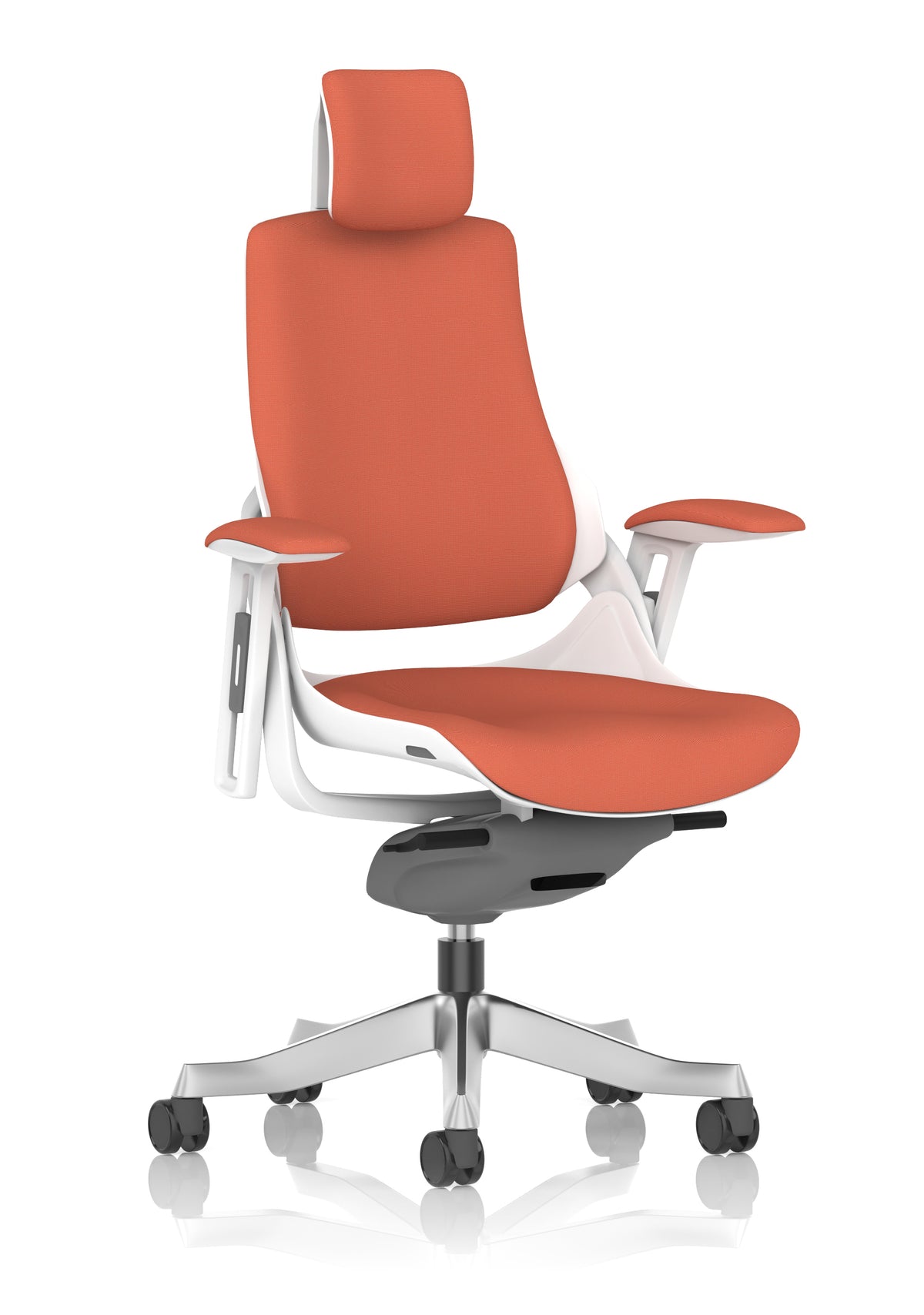 Medbourne High Back White Shell Fabric Executive Office Chair with Arms Bespoke Quest Crab Bespoke Quest Crab Fabric With Headrest - Industrious Decor