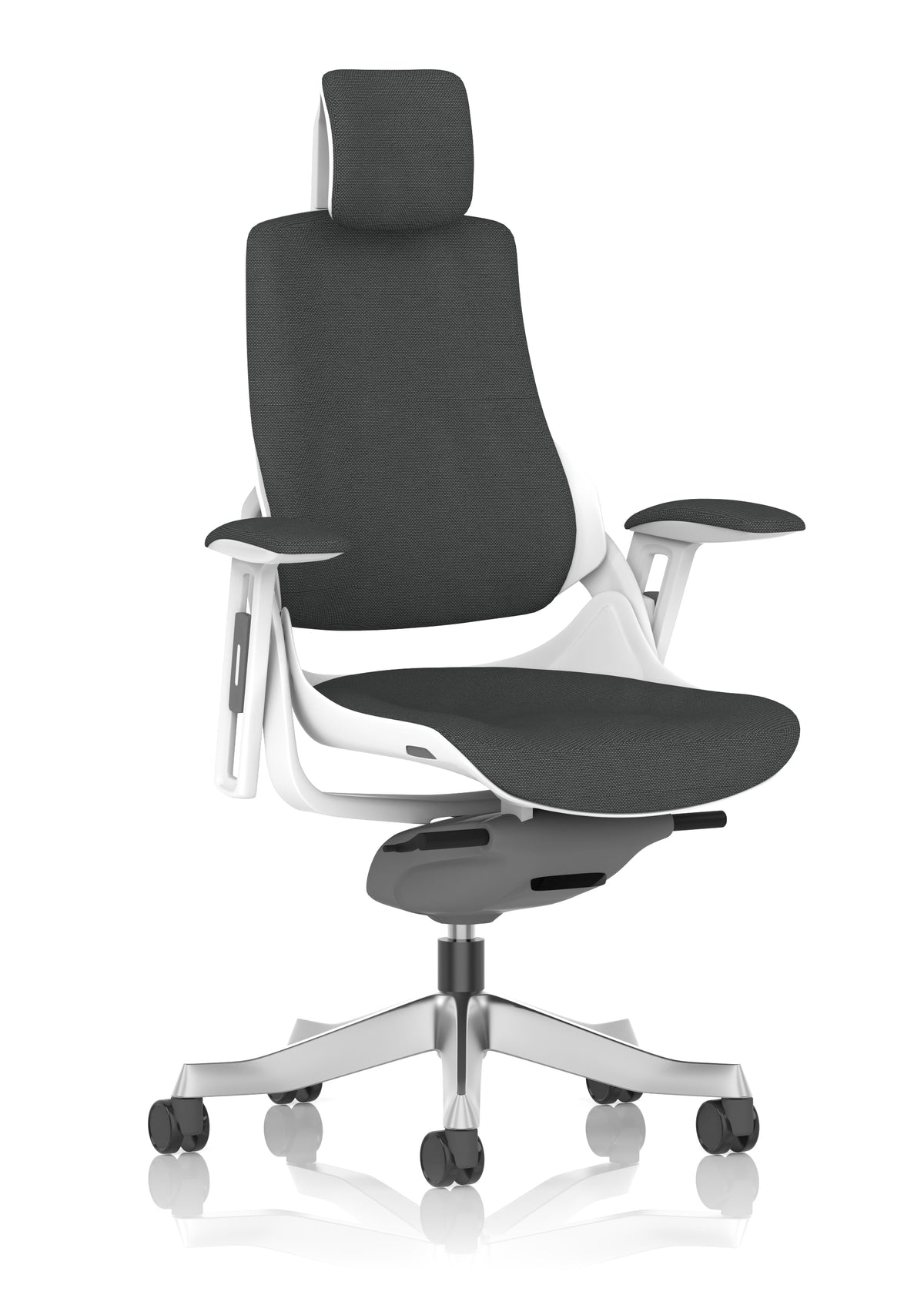 Medbourne High Back White Shell Fabric Executive Office Chair with Arms Bespoke Quest Mussel Bespoke Quest Mussel Fabric With Headrest - Industrious Decor