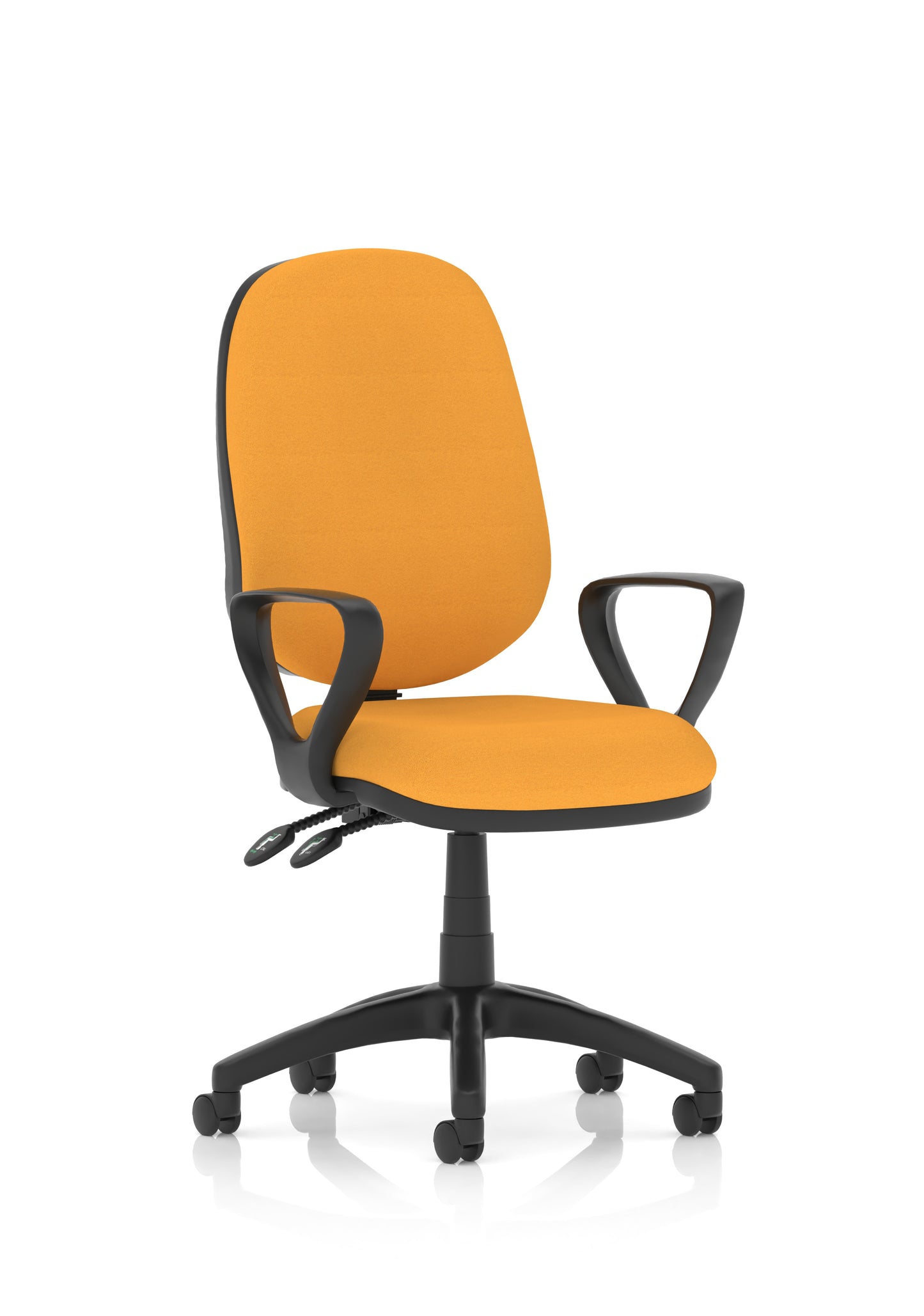 Luna II Lever Task Operator Chair Senna Yellow With Loop Arms - Industrious Decor