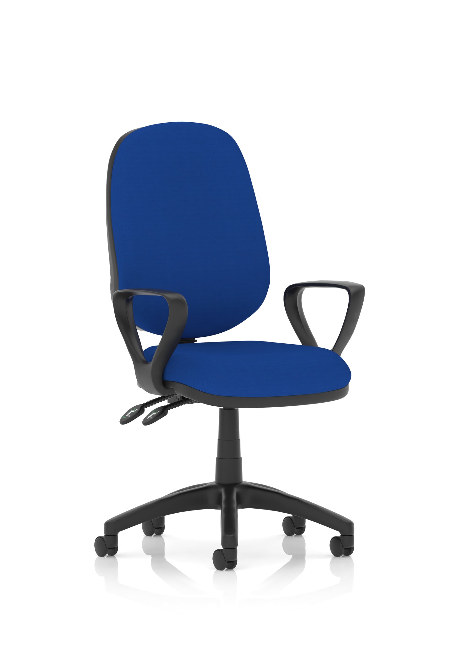 Luna II Lever Task Operator Chair Stevia Blue With Loop Arms - Industrious Decor