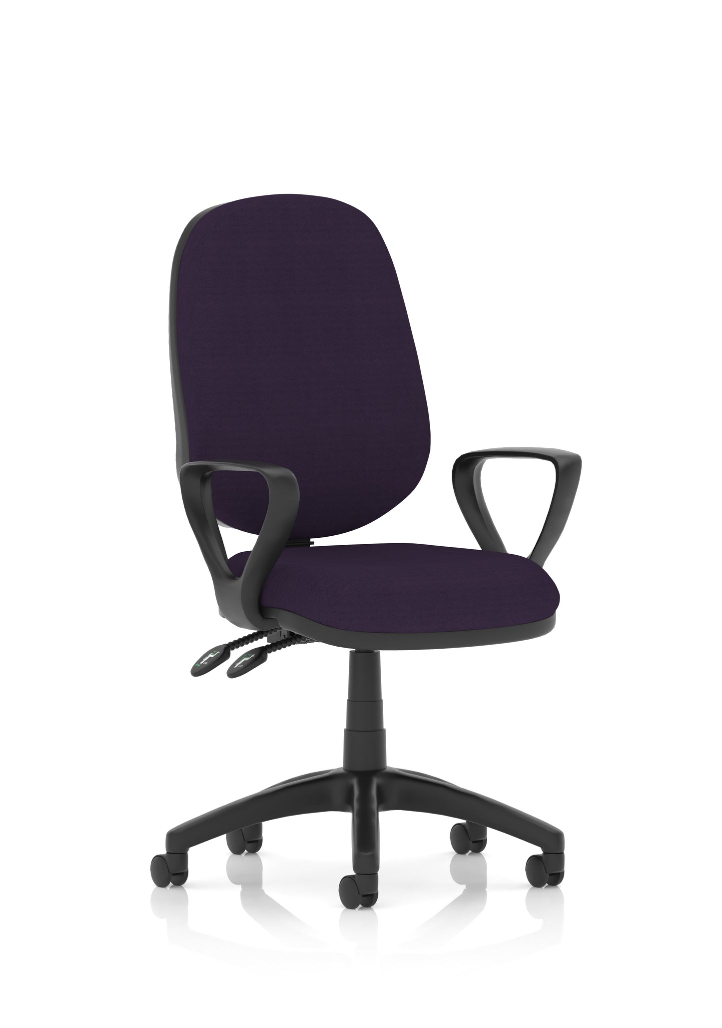 Luna II Lever Task Operator Chair Tansy Purple With Loop Arms - Industrious Decor