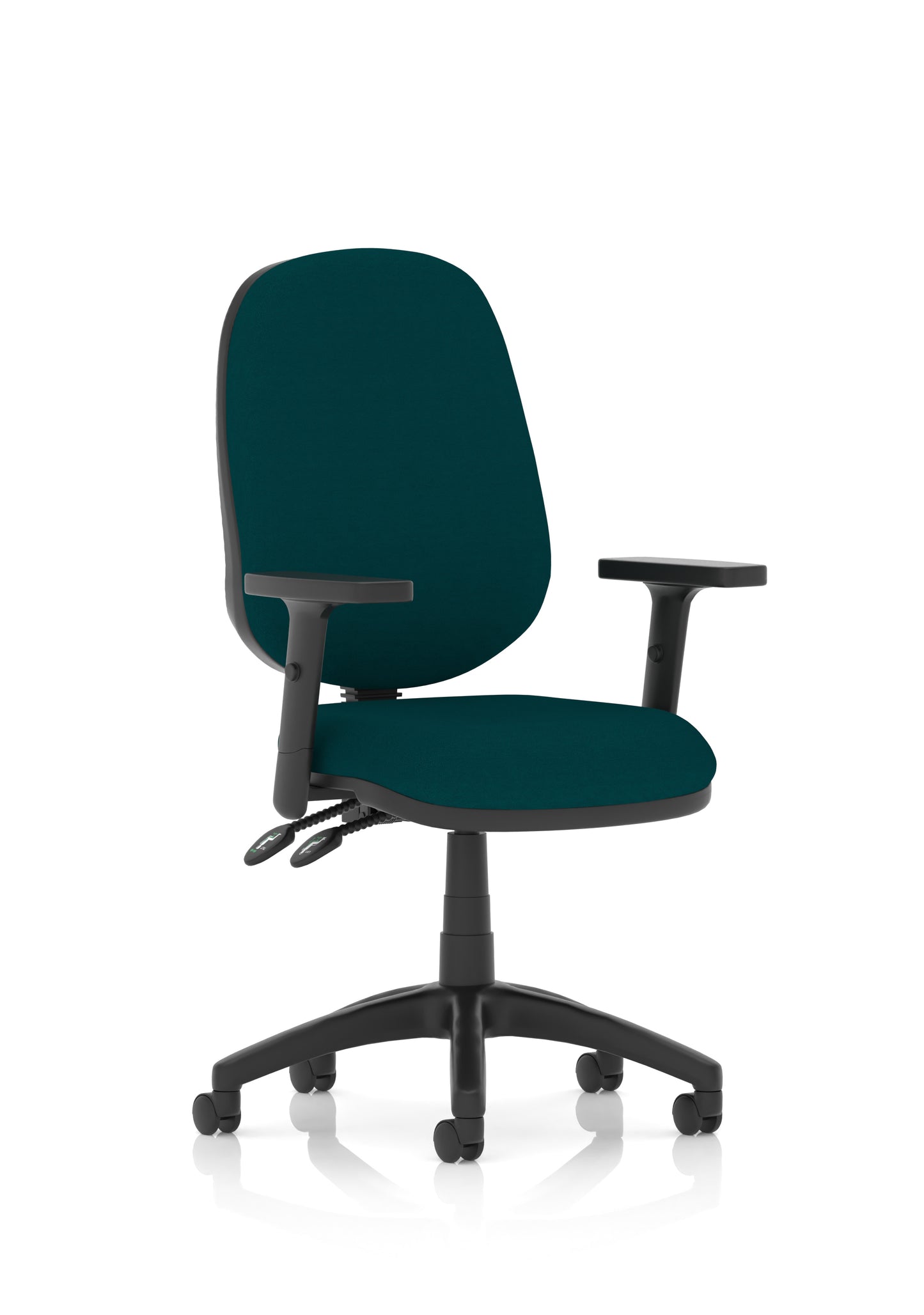 Luna II Lever Task Operator Chair Maringa Teal With Height Adjustable Arms - Industrious Decor