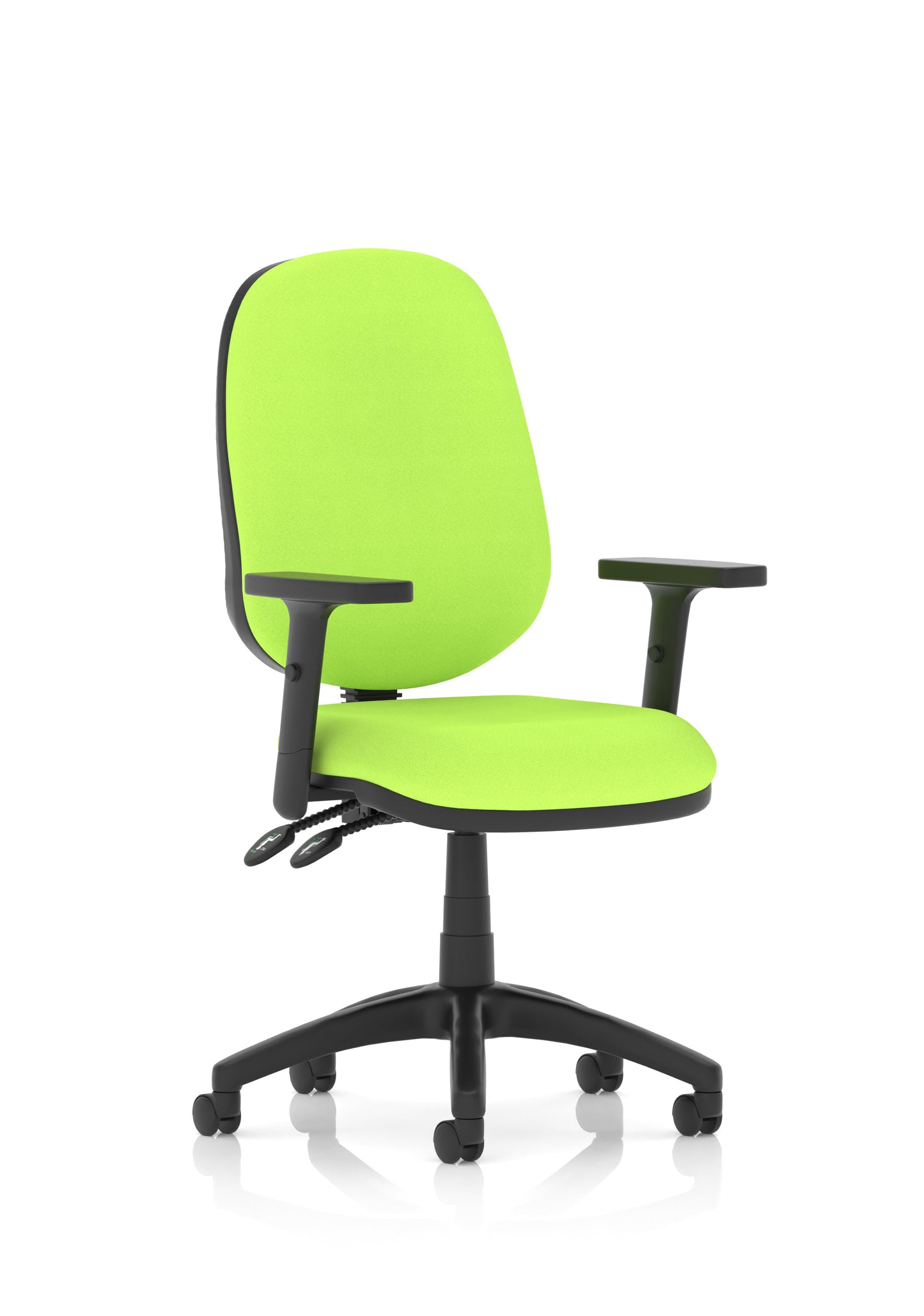 Luna II Lever Task Operator Chair Myrrh Green With Height Adjustable Arms - Industrious Decor