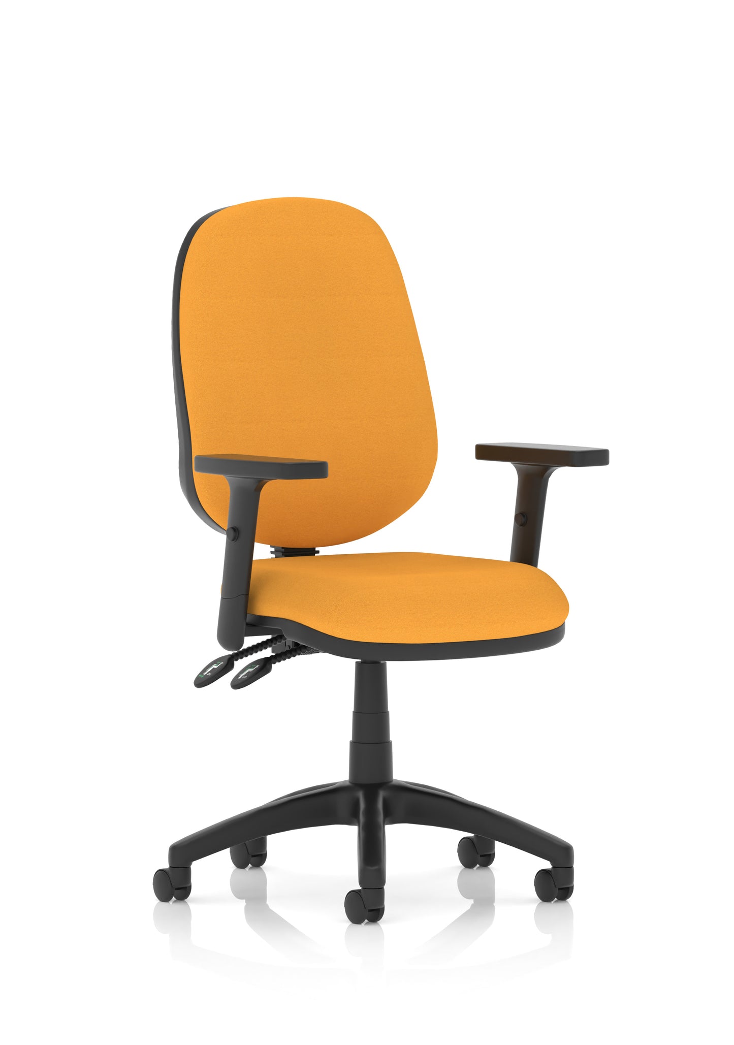 Luna II Lever Task Operator Chair Senna Yellow With Height Adjustable Arms - Industrious Decor