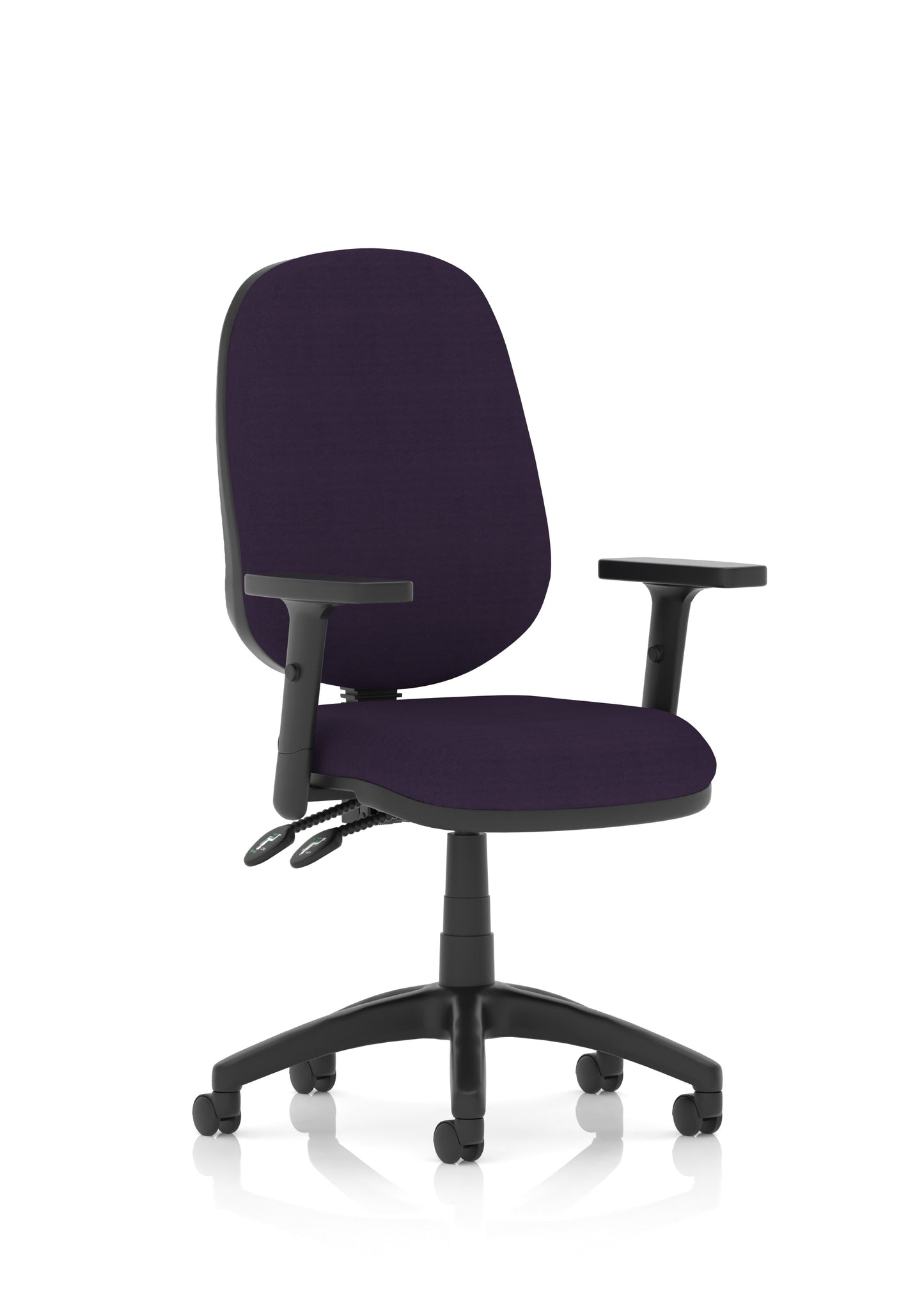 Luna II Lever Task Operator Chair Tansy Purple With Height Adjustable Arms - Industrious Decor