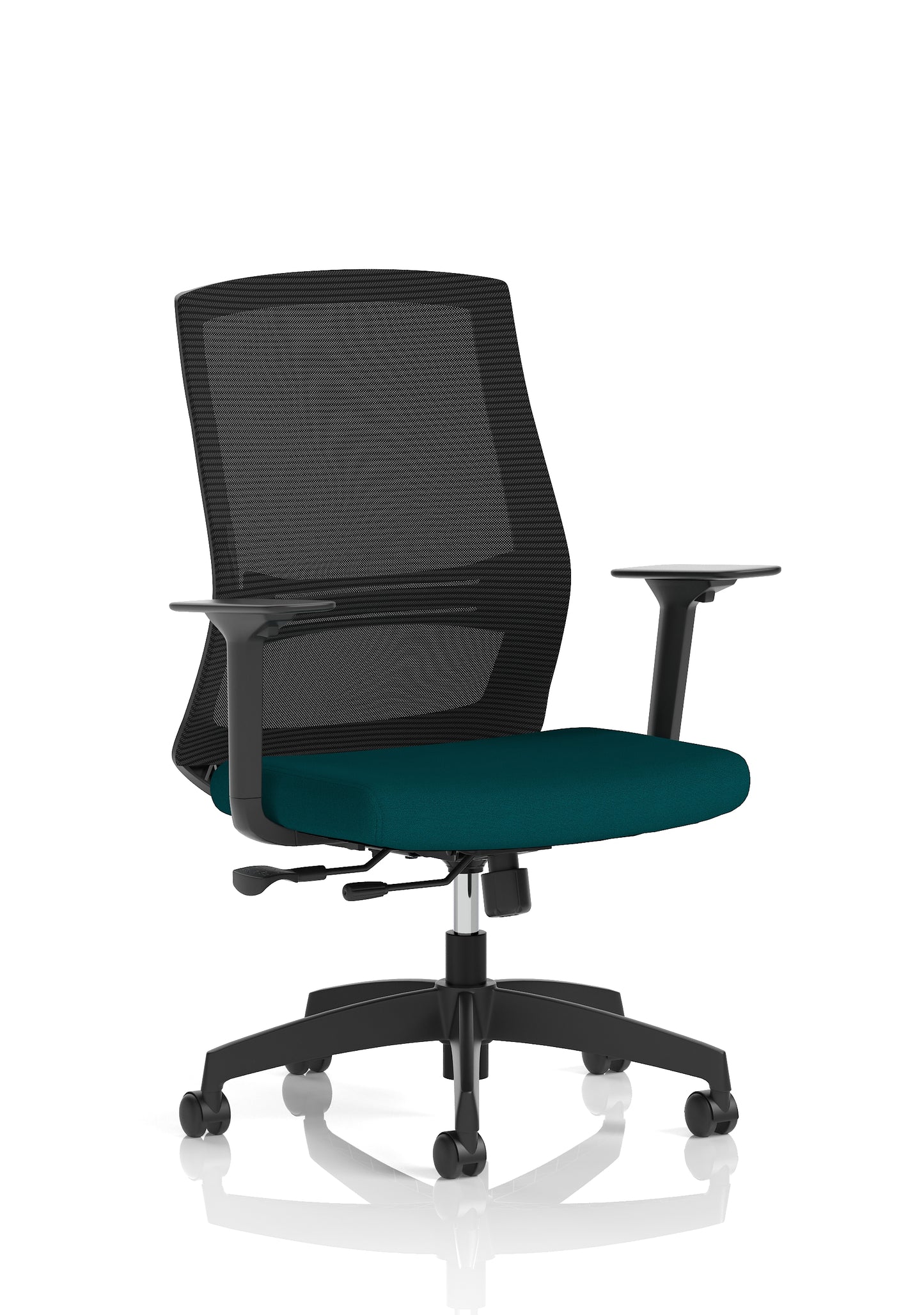Ventra Mesh Back Task Operator Office Chair Height Adjustable Arms Bespoke Maringa Teal None - Industrious Decor