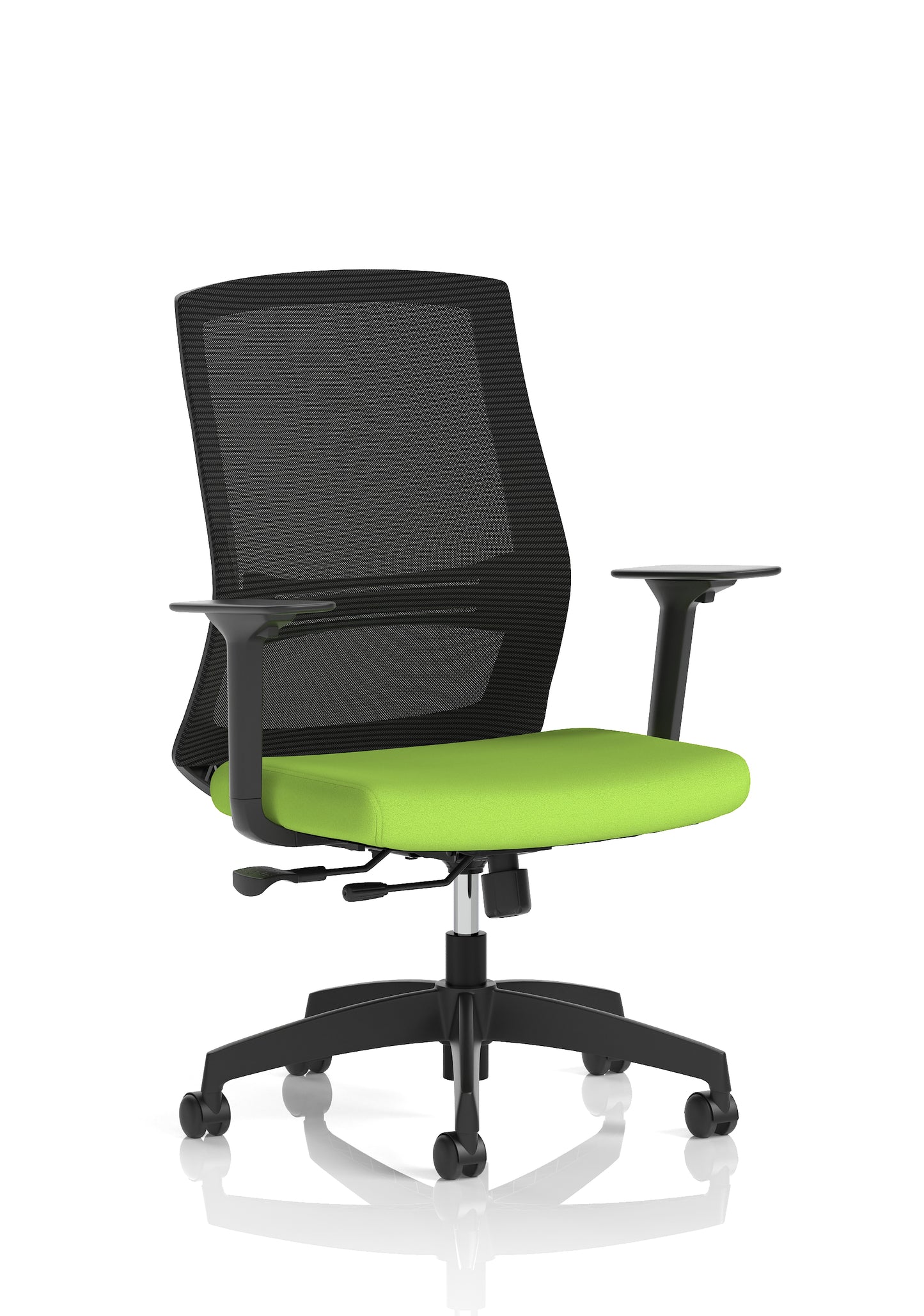 Ventra Mesh Back Task Operator Office Chair Height Adjustable Arms Bespoke Myrrh Green None - Industrious Decor