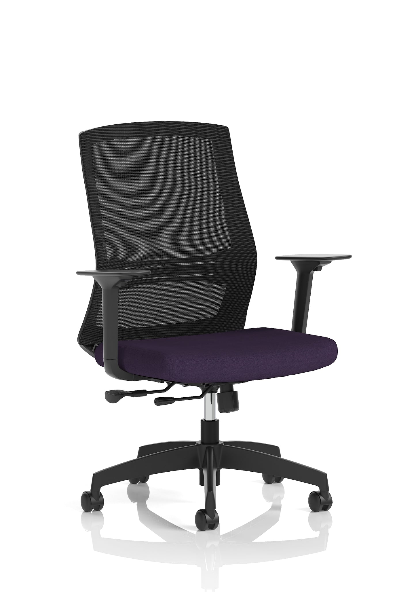 Ventra Mesh Back Task Operator Office Chair Height Adjustable Arms Bespoke Tansy Purple None - Industrious Decor