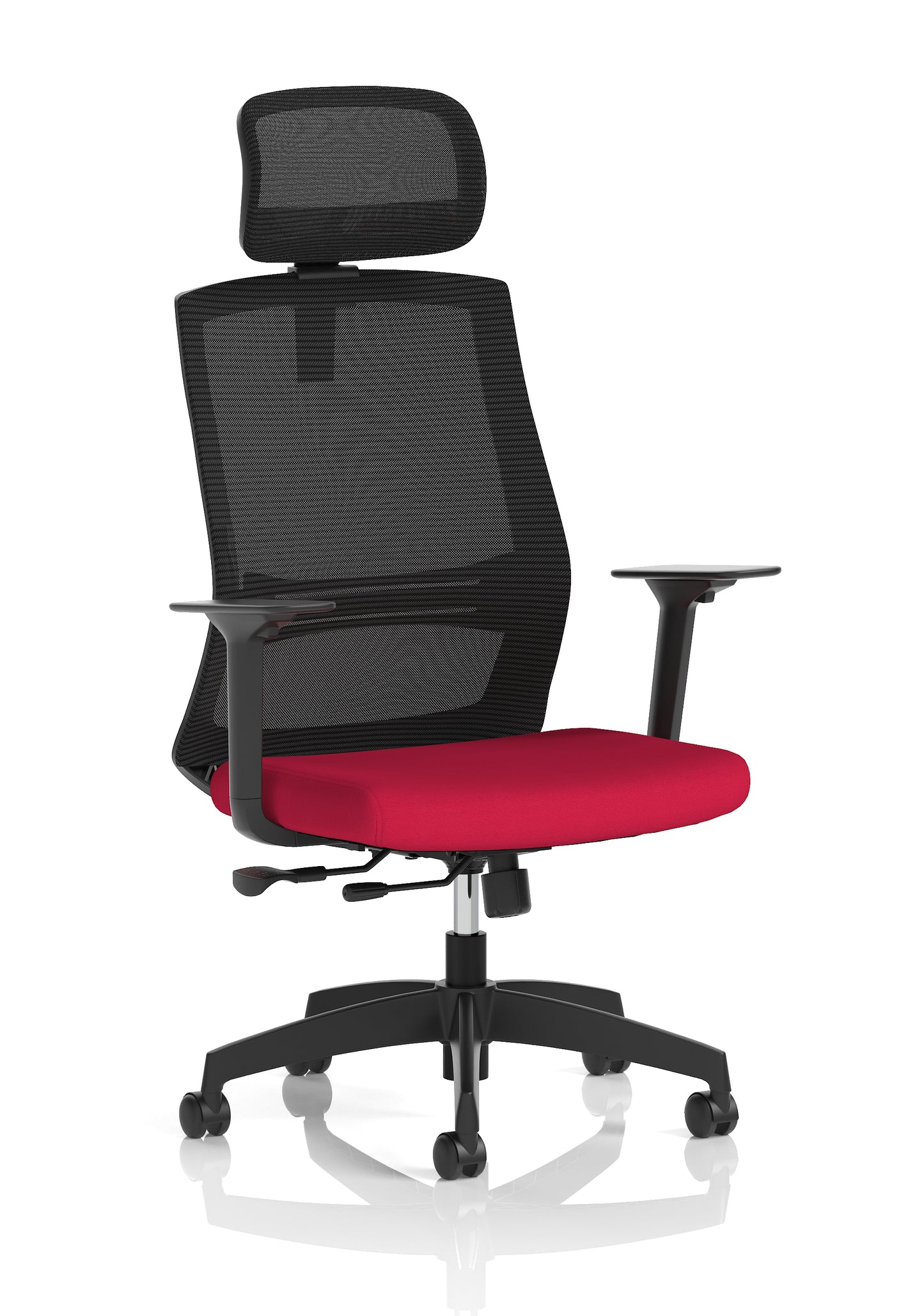 Ventra Mesh Back Task Operator Office Chair Height Adjustable Arms Bespoke Bergamot Cherry With Headrest - Industrious Decor